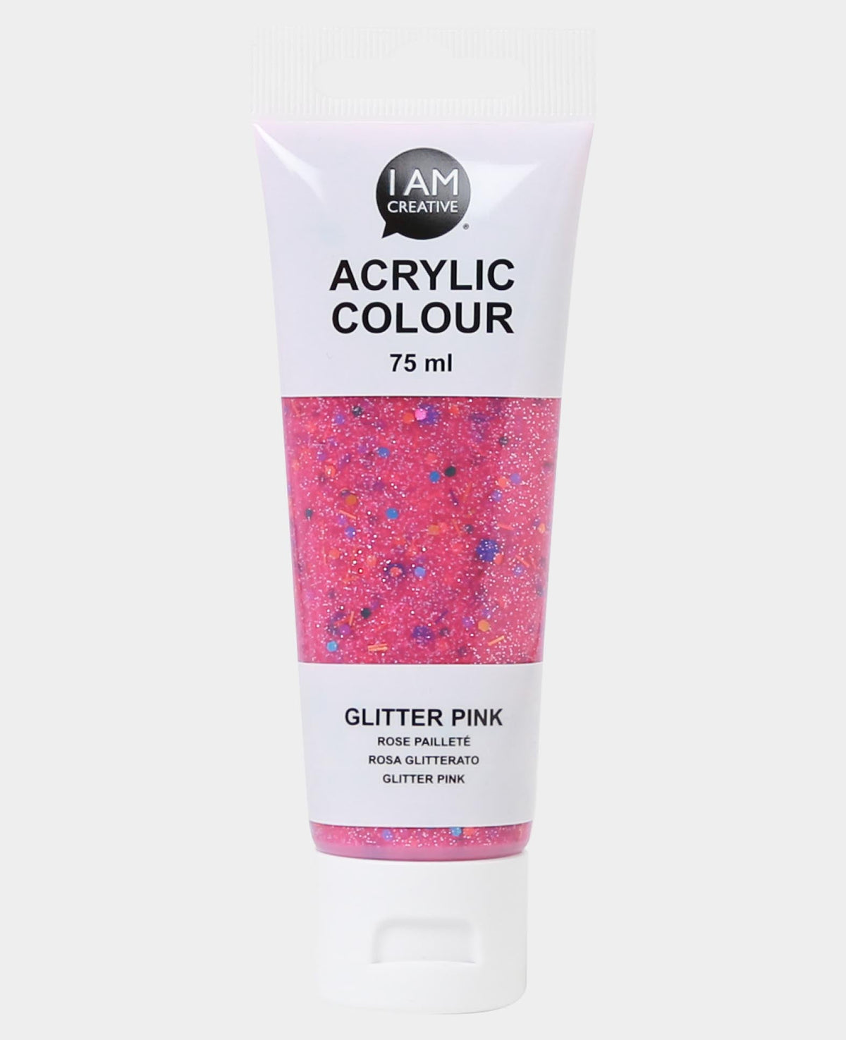 Acrylic paint, Glitter Pink, 75 ml