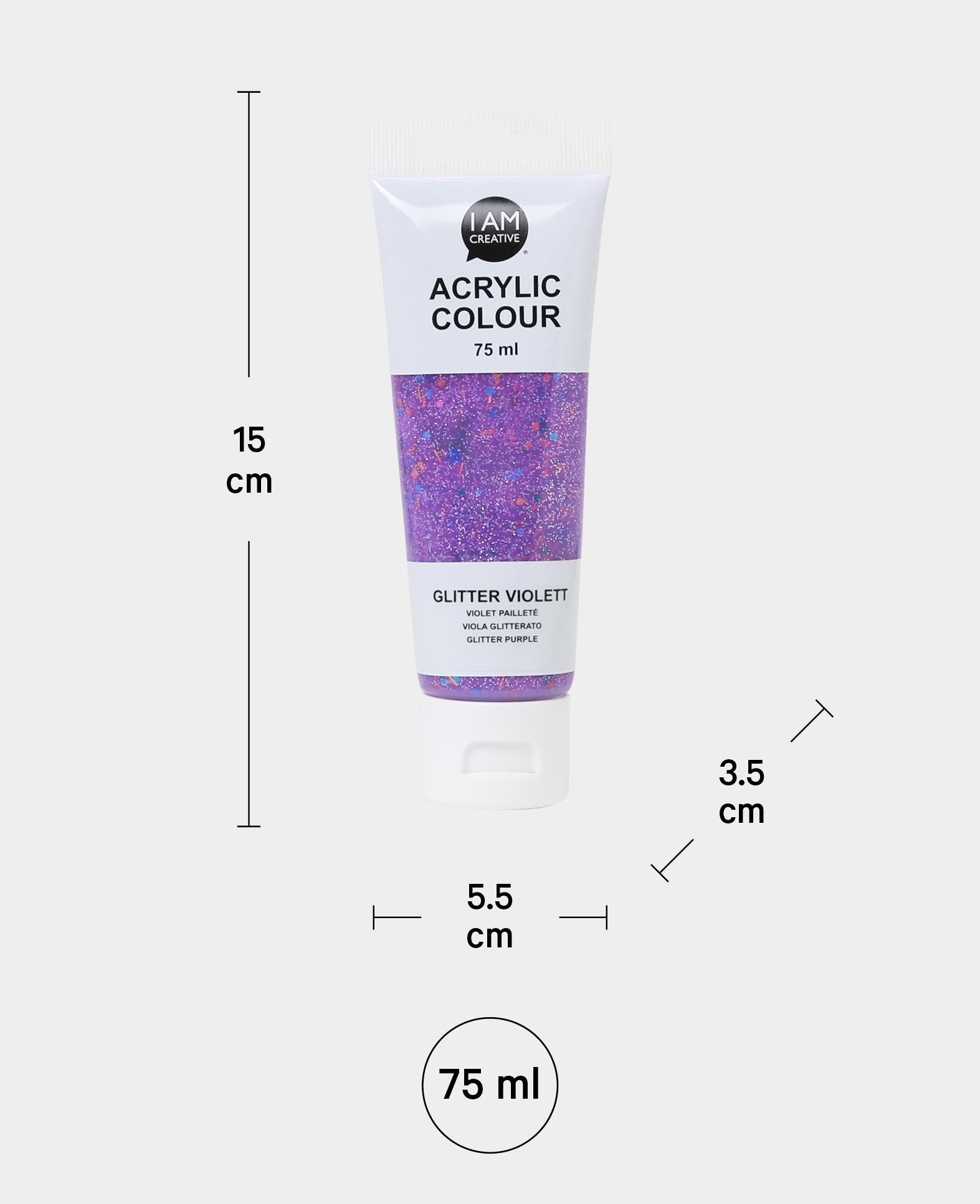 Peinture acrylique, , paillettes violettes, 75 ml