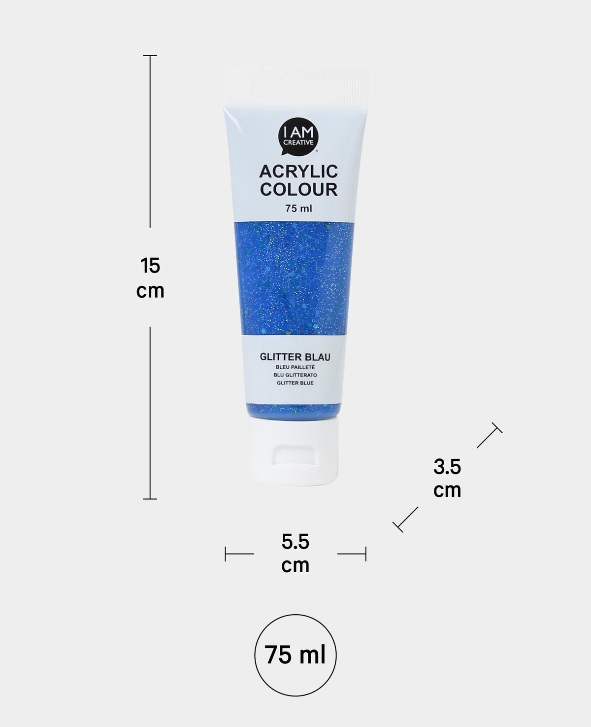 Peinture acrylique, paillettes bleues, 75 ml
