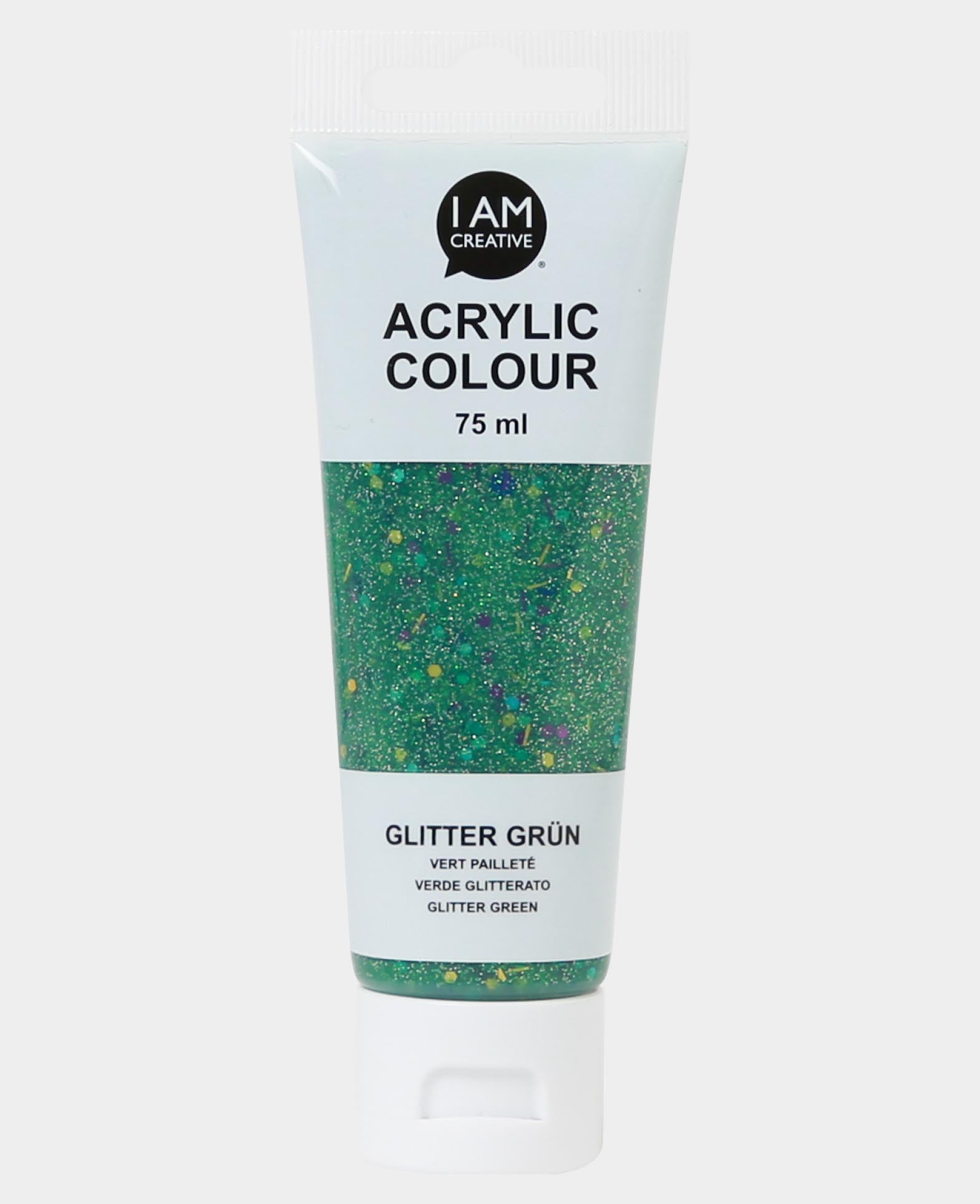 Acrylic Paint, Glitter Green, 75 ml