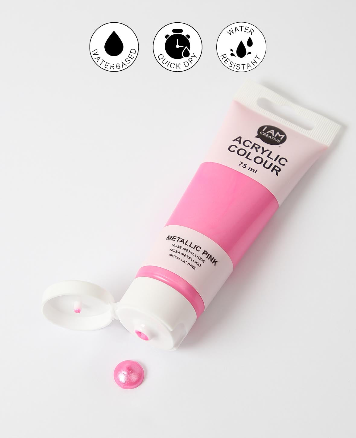Peinture acrylique, rose métallisé, 75 ml