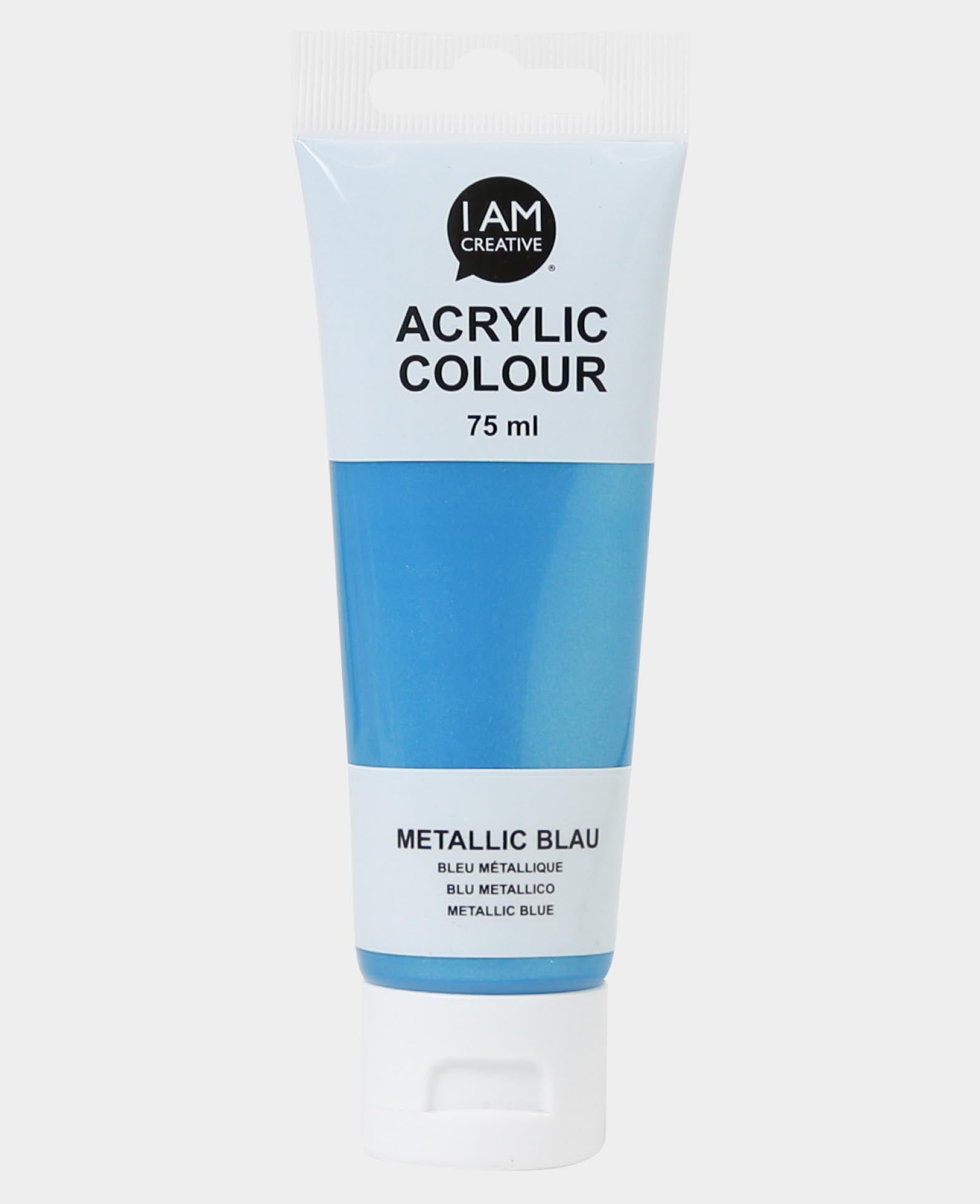 Peinture acrylique, bleu métallique, 75 ml