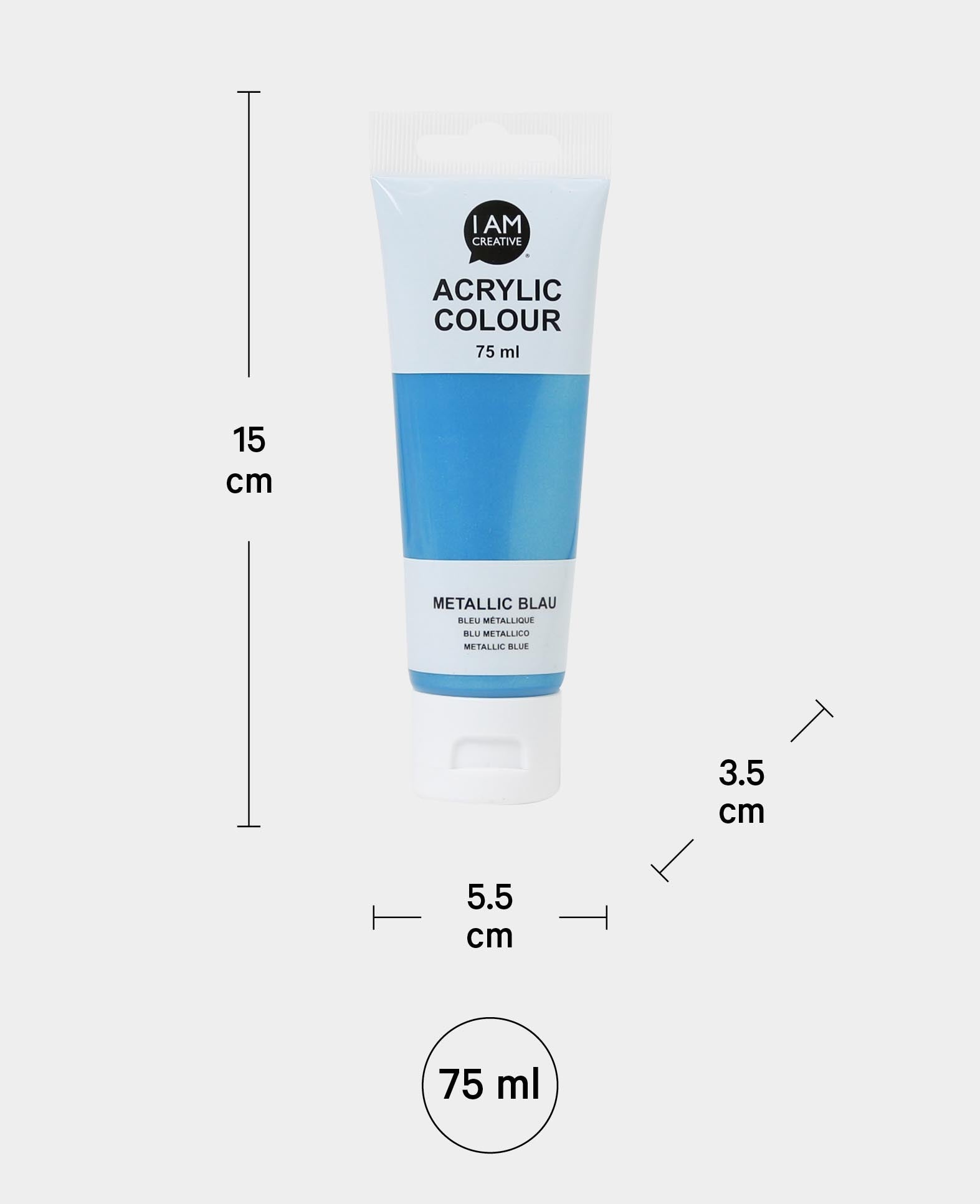 Peinture acrylique, bleu métallique, 75 ml
