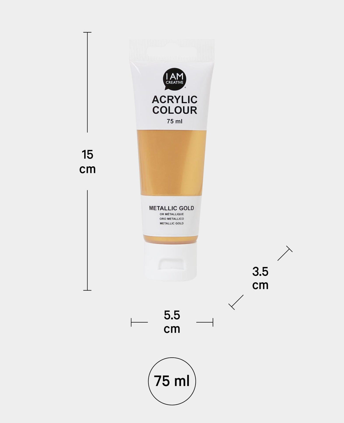 Peinture acrylique, or métallisé, 75 ml