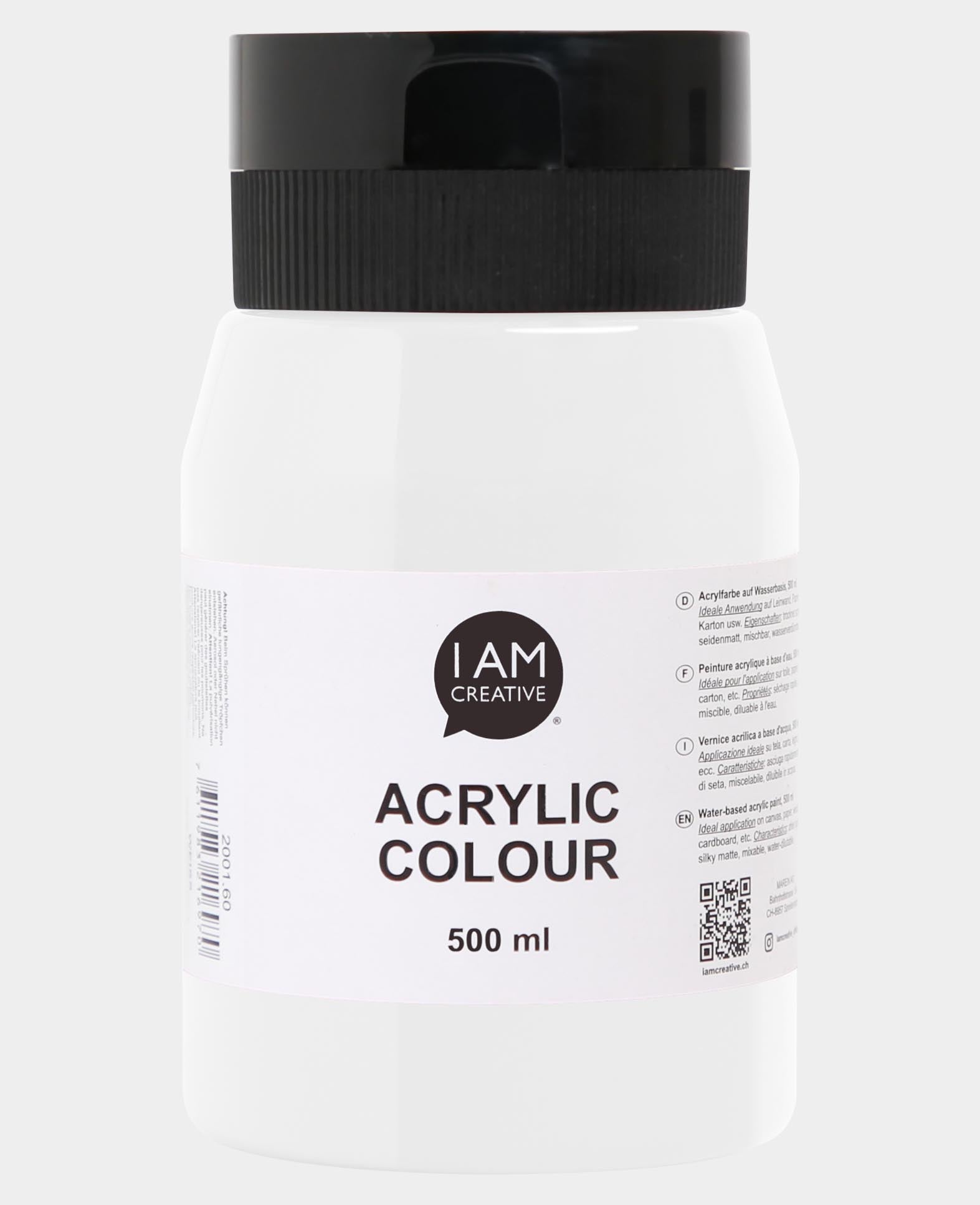 Acrylic Paint, White, 500 ml