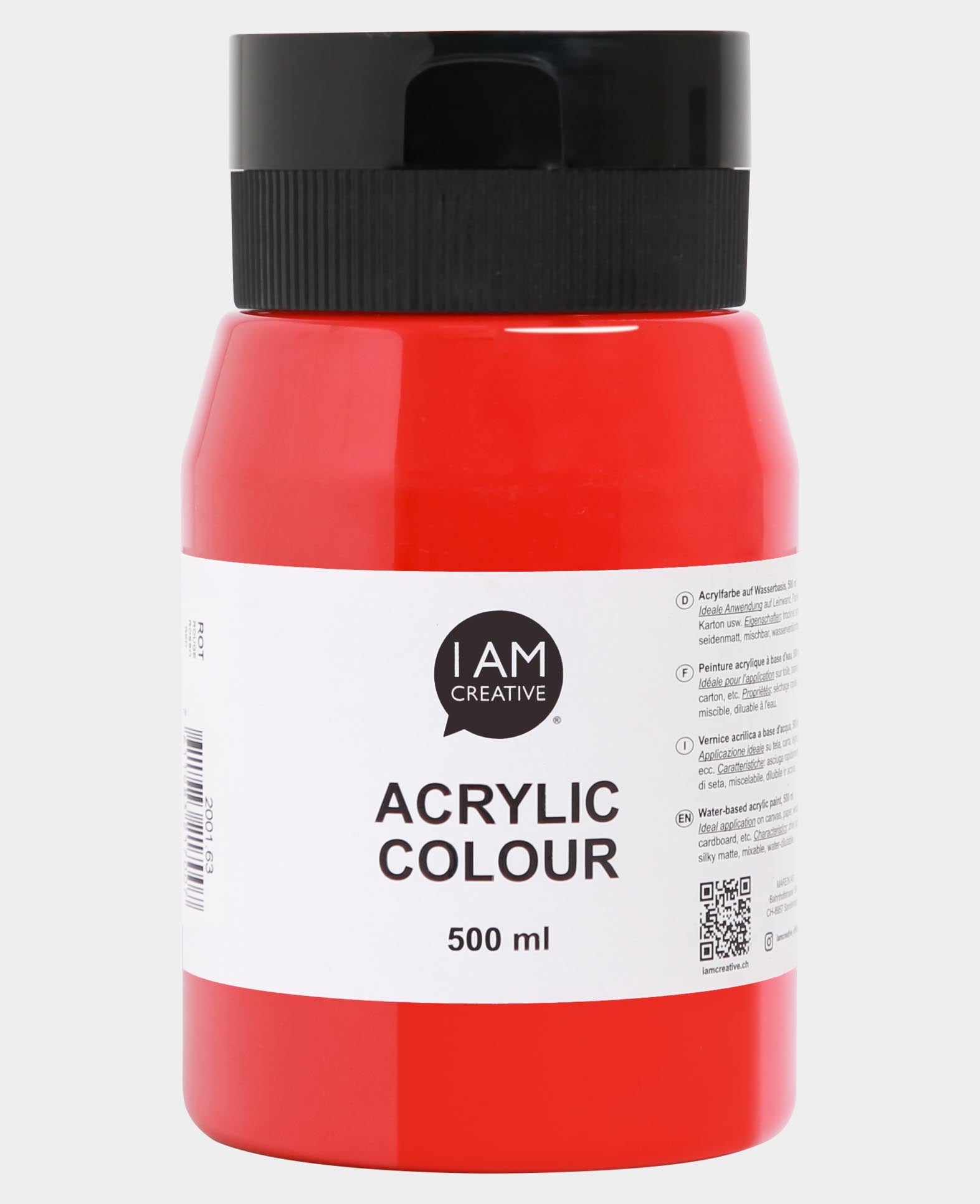 Peinture acrylique, rouge, 500 ml