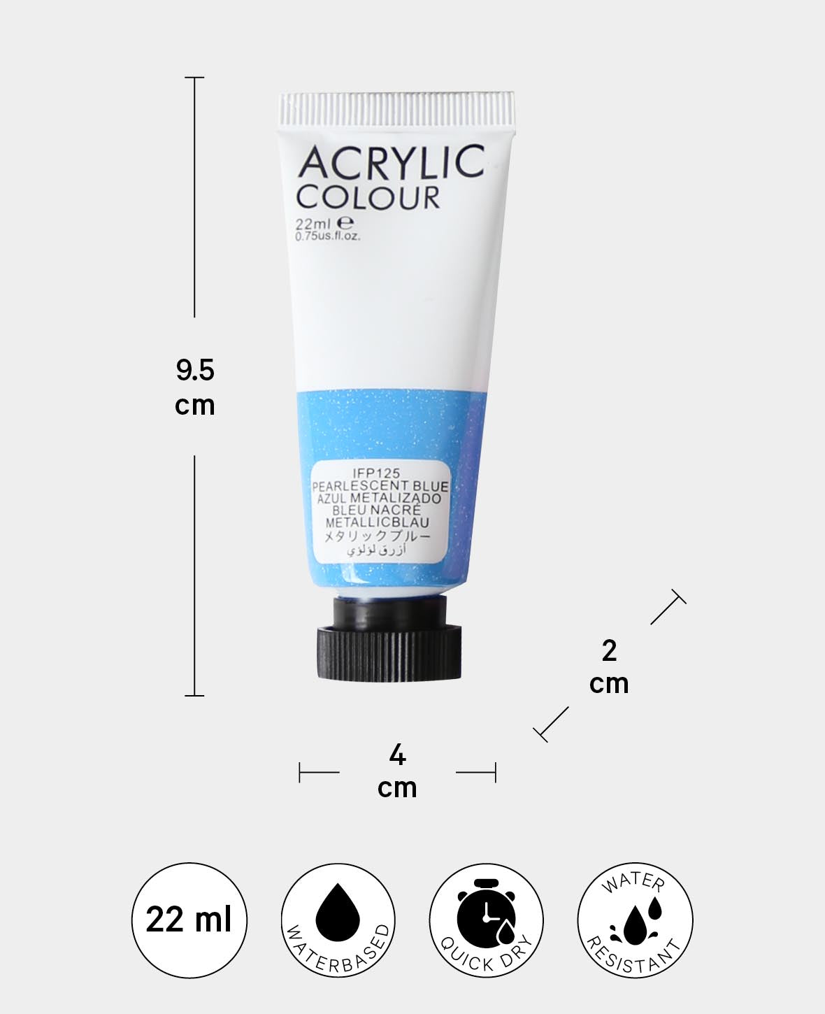 Set d'acrylique métallique, 8 x 22 ml