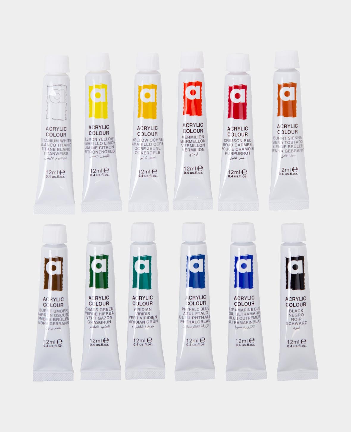 Set d'acrylique basique, 12 x 12 ml