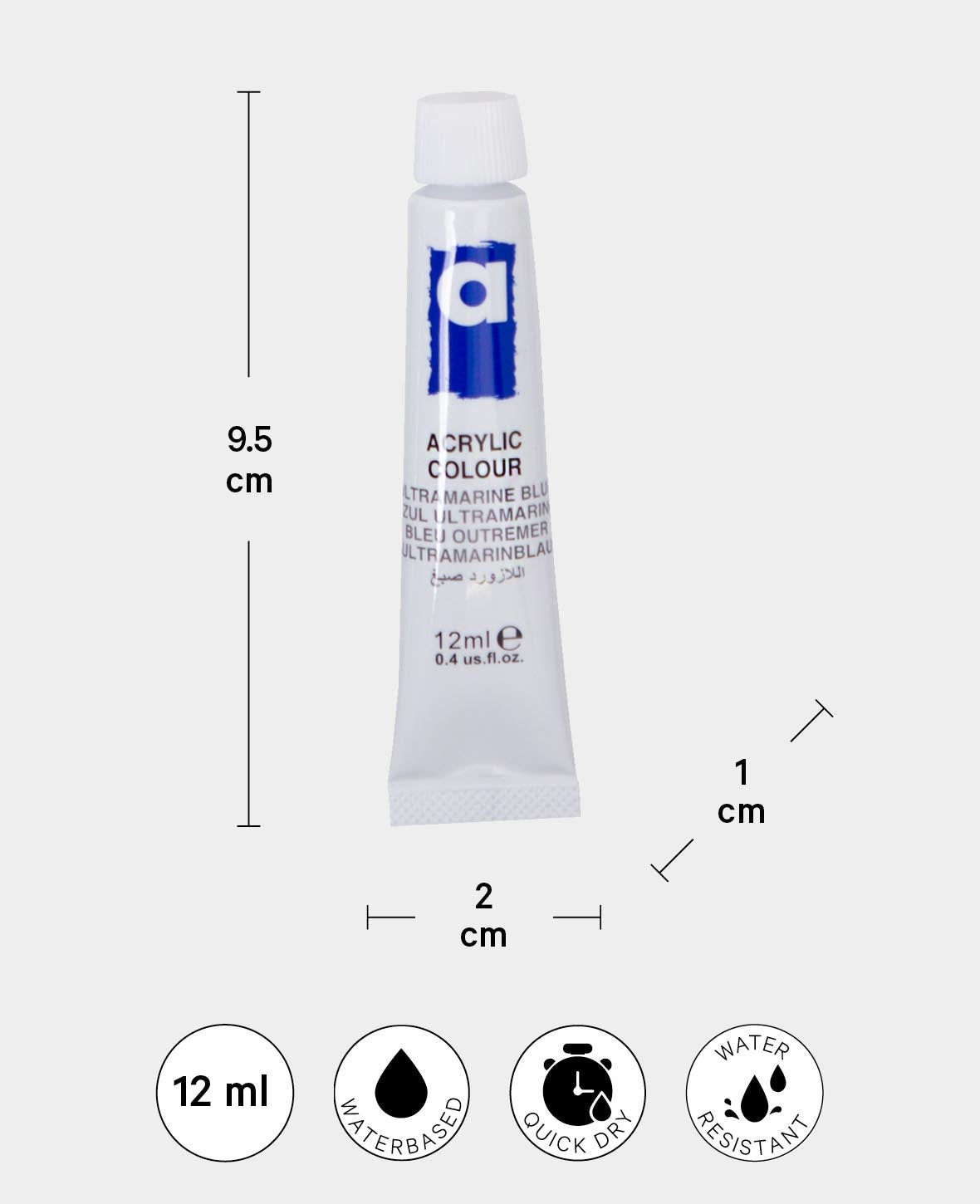 Set d'acrylique basique, 12 x 12 ml