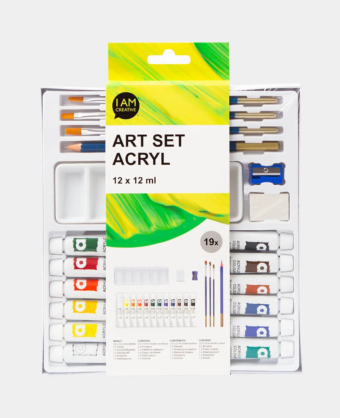 Acrylic Art Set, 12 x 12 ml, 19 pcs.