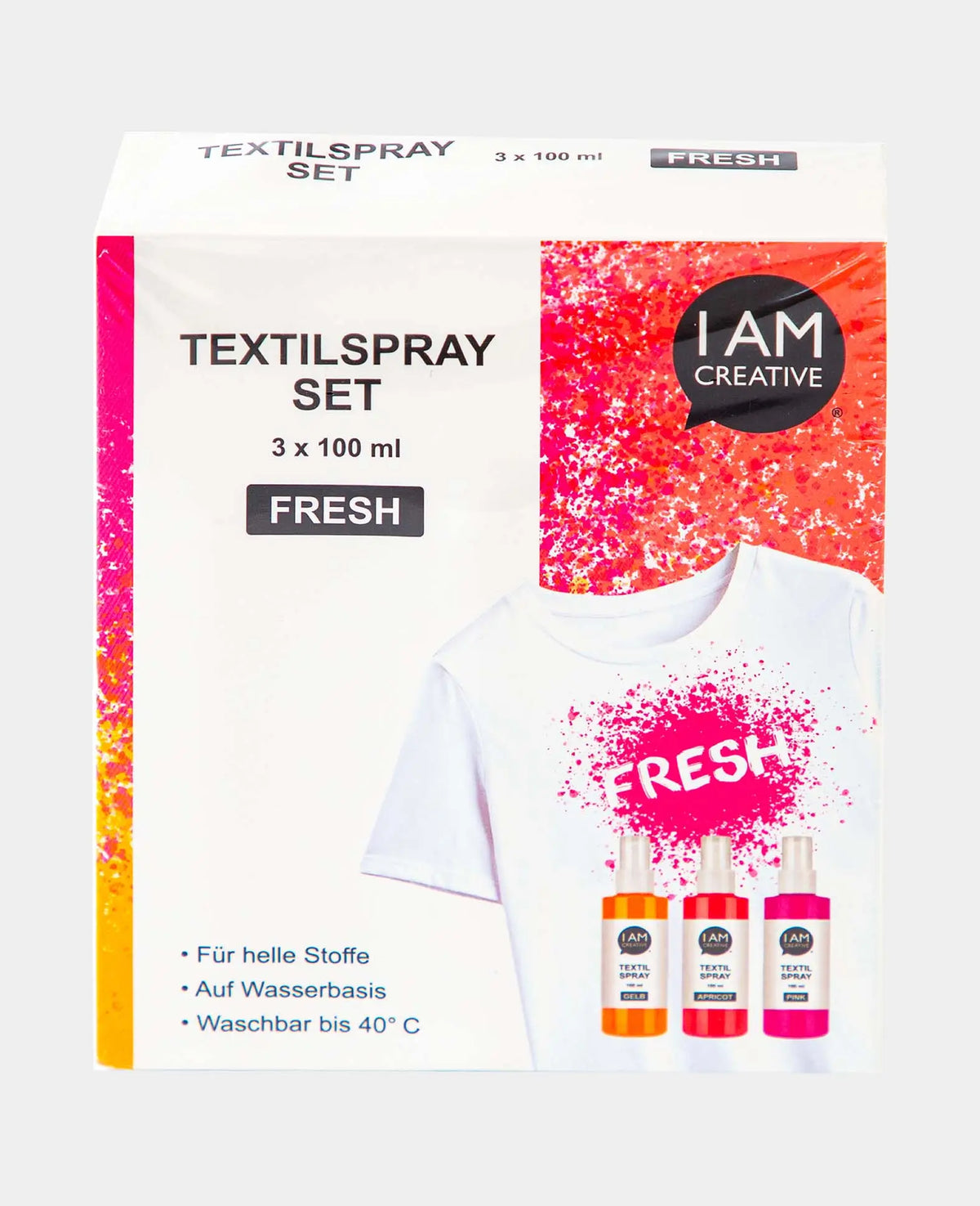 Textilspray Set Fresh, gelb, pink, 100ml, 3 Stk.