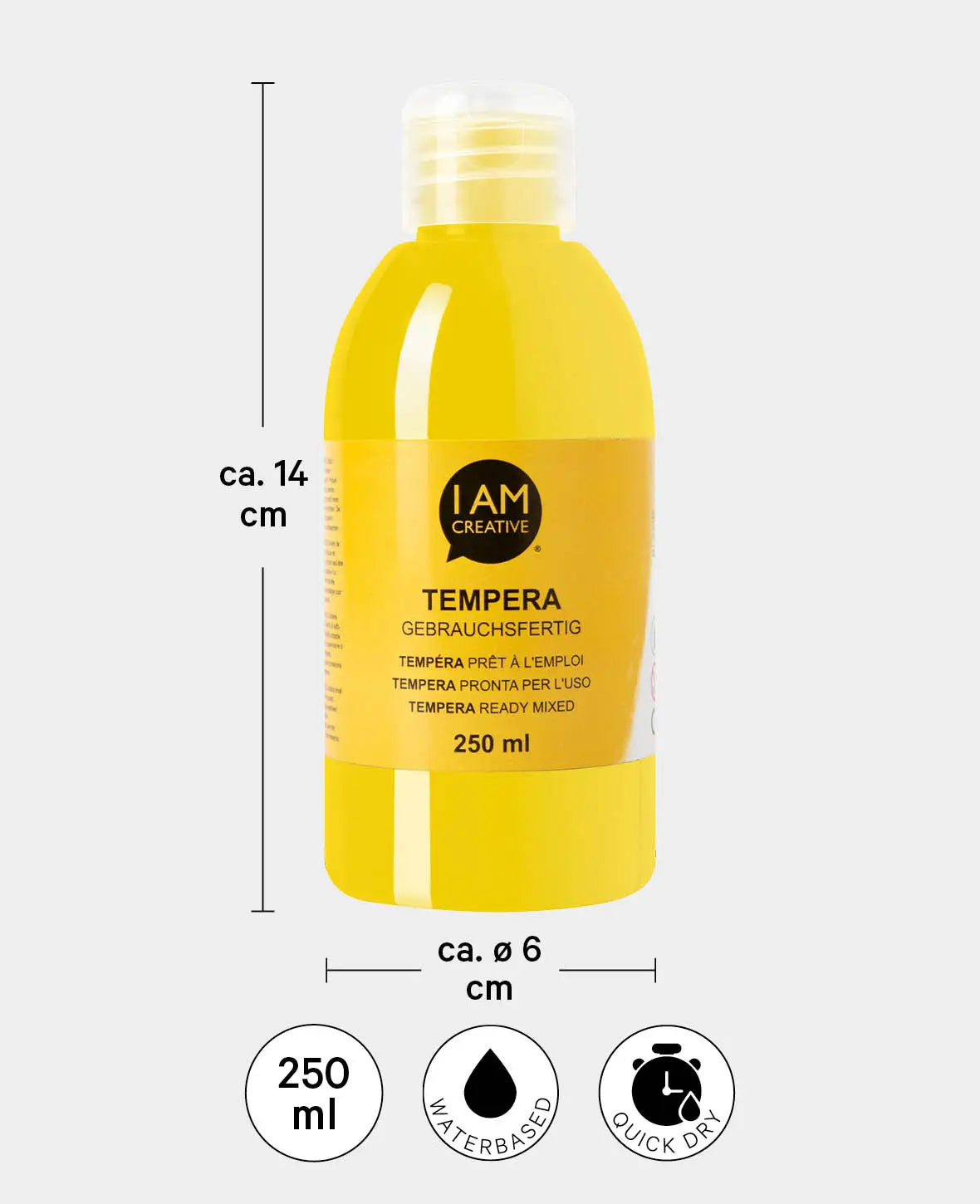 Peinture à la détrempe, jaune, 250 ml