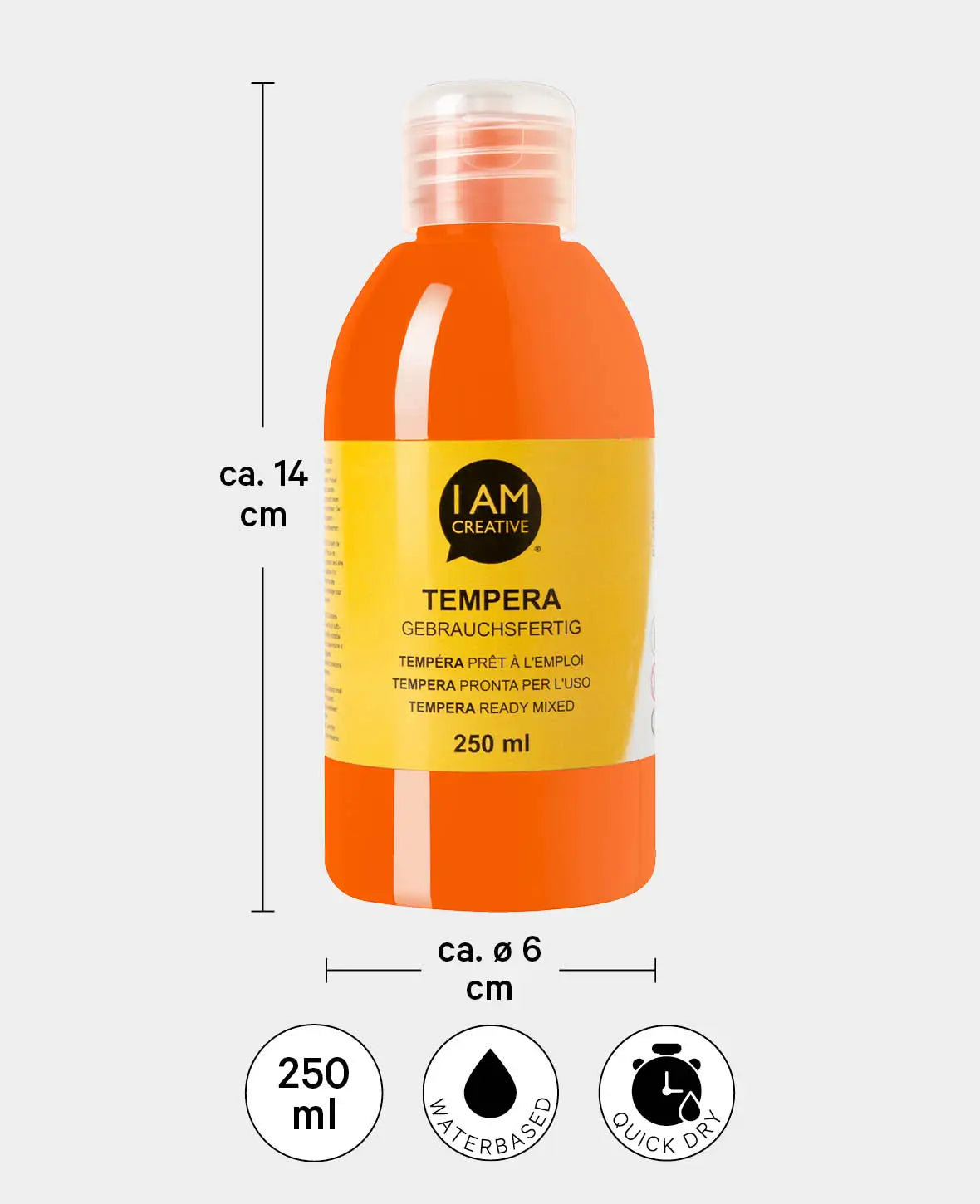 Peinture à la détrempe, orange, 250 ml