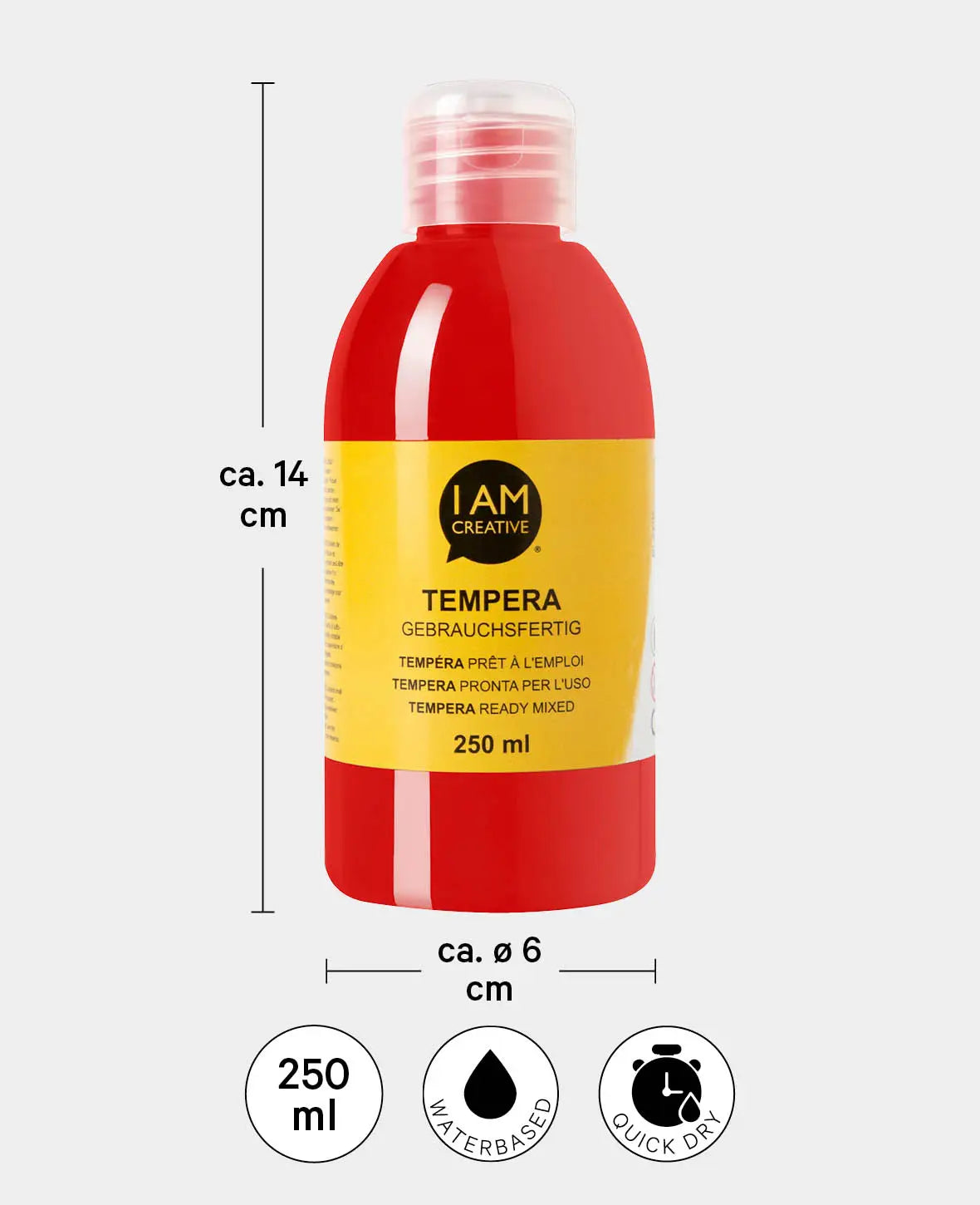 Peinture à la détrempe, Rouge, 250 ml