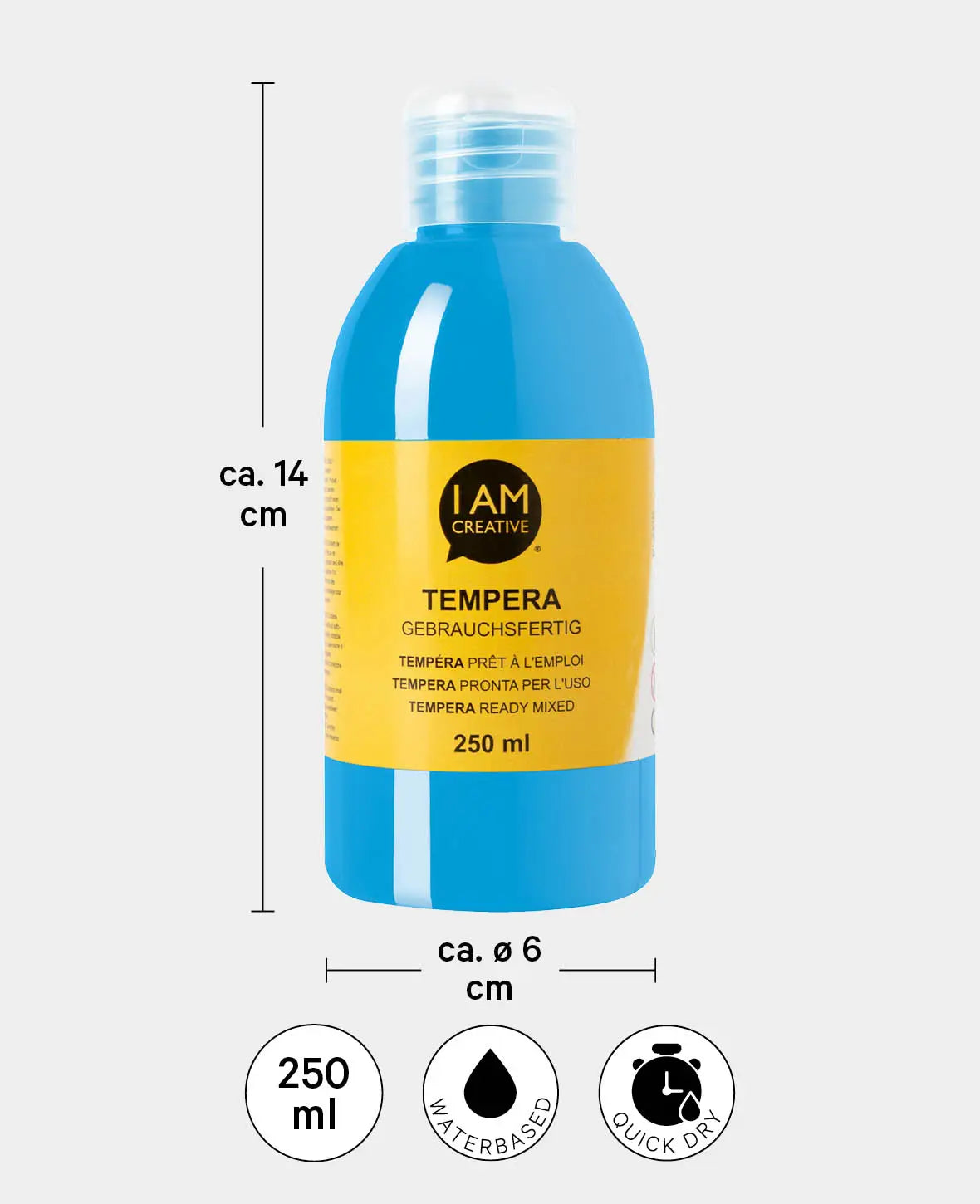 Peinture à la détrempe, bleue, 250 ml