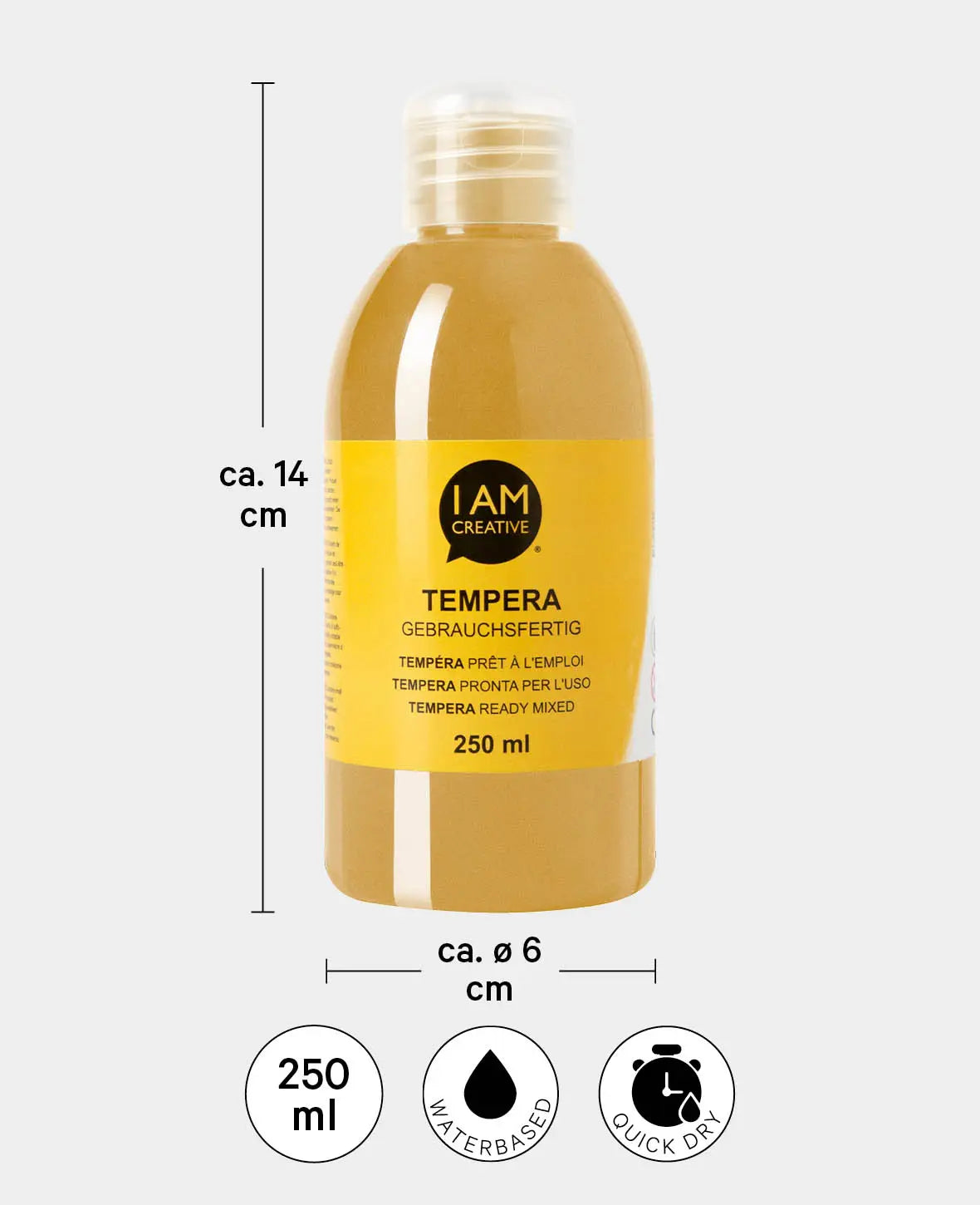 Gouache, Or, 250 ml