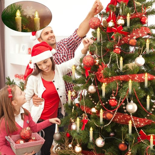 LED Weihnachtsbaum / Christbaum Kerzen mit Clip, Warmweiss, 10cm, 20 Stk.