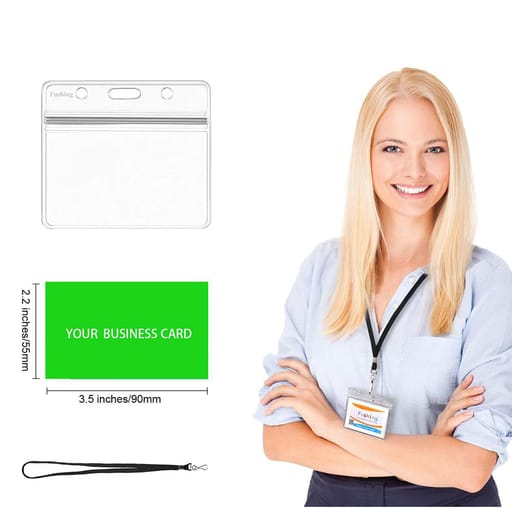 (Set of 20) 95x60mm Horizontal Name Tag Holder ID Card Protector