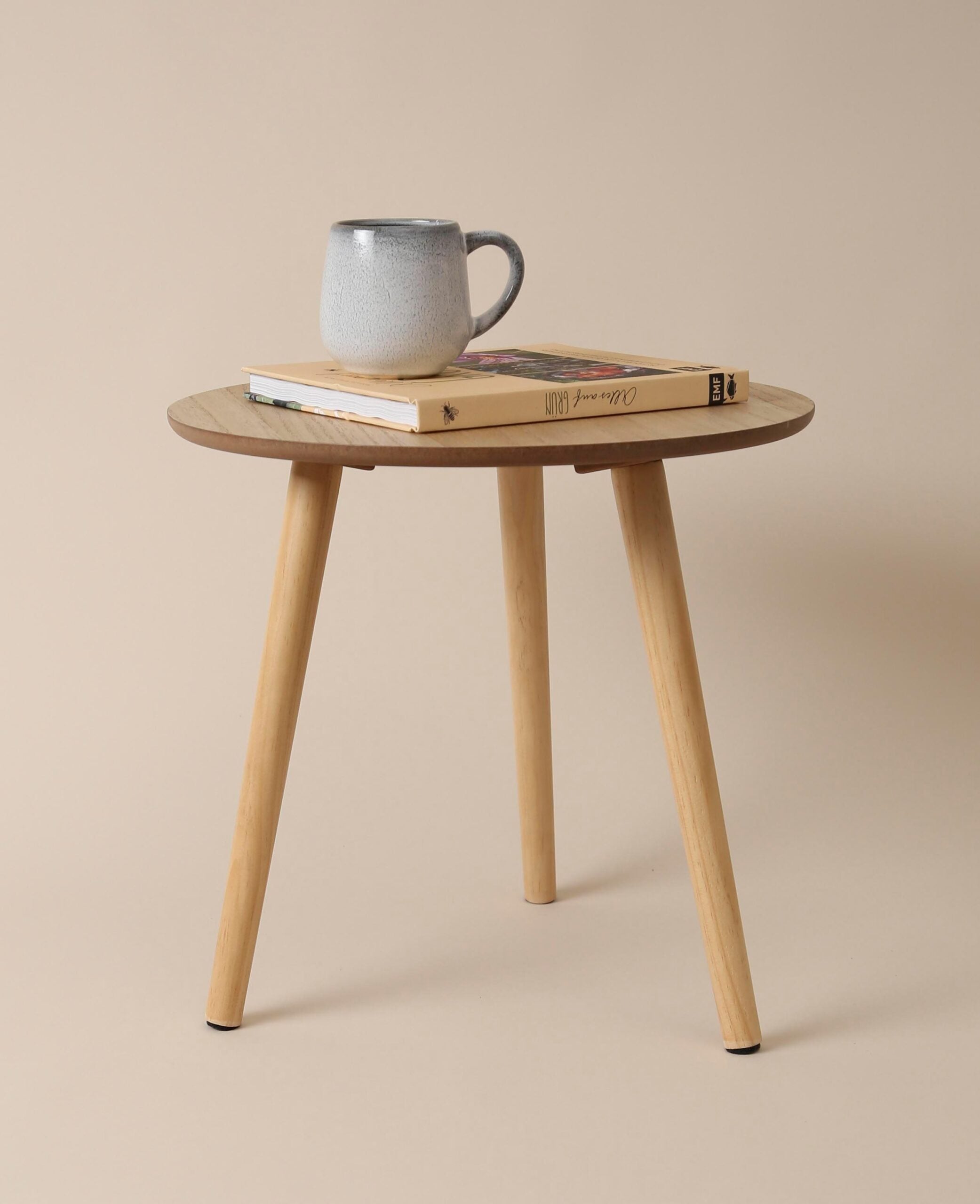 Runder Beistelltisch / Sofatisch / Holztisch aus hellem Holz, Ø 40 cm
