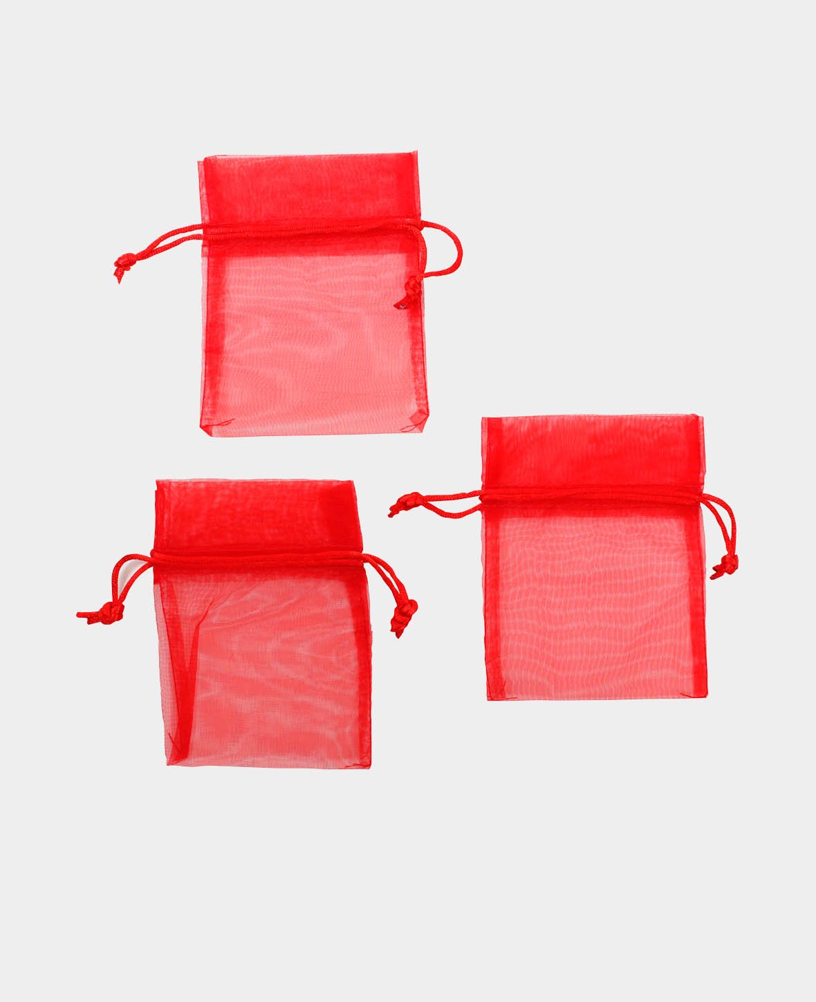 Organza bags 10 cm set of 6, red