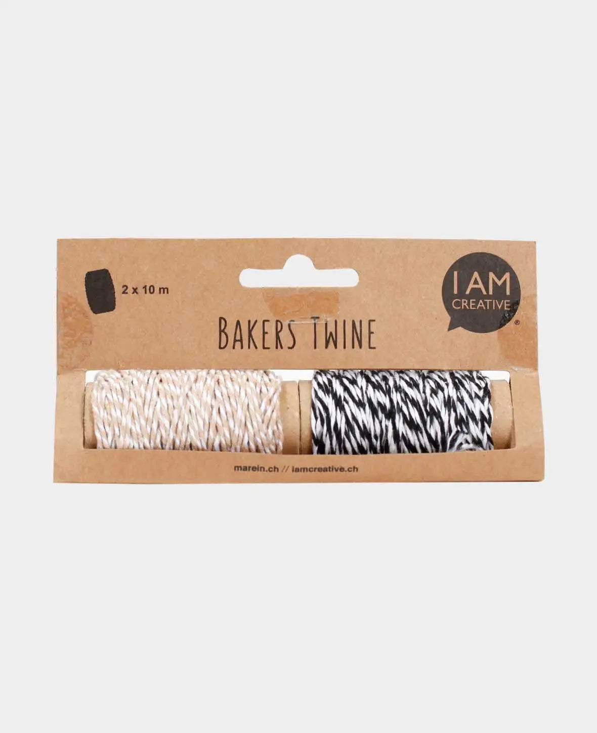 Bakers Twine, Hellbraun & Schwarz, 2mm x 10 m, 2 Stück