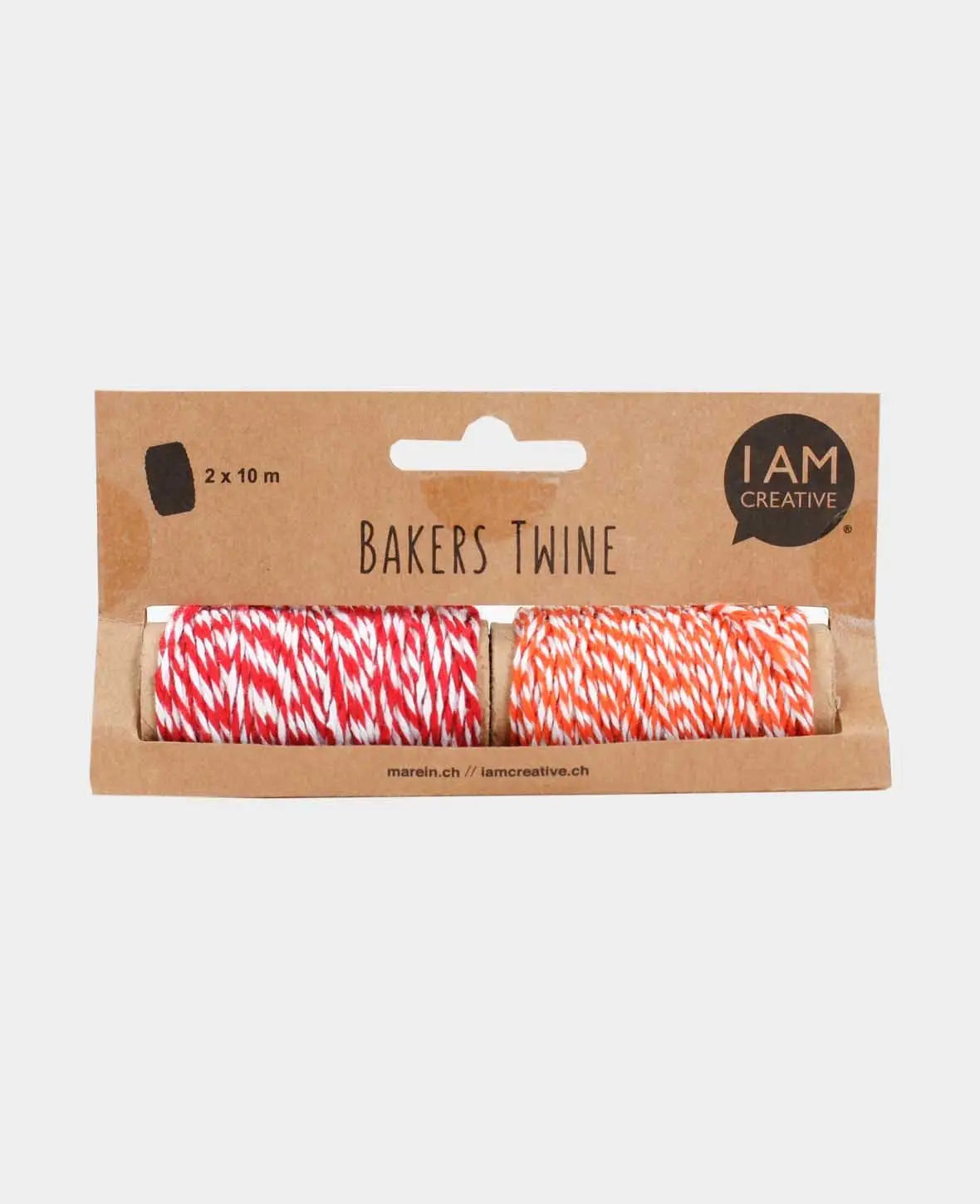 Bakers Twine, Rot & Orange, 2mm x 10 m, 2 Stück