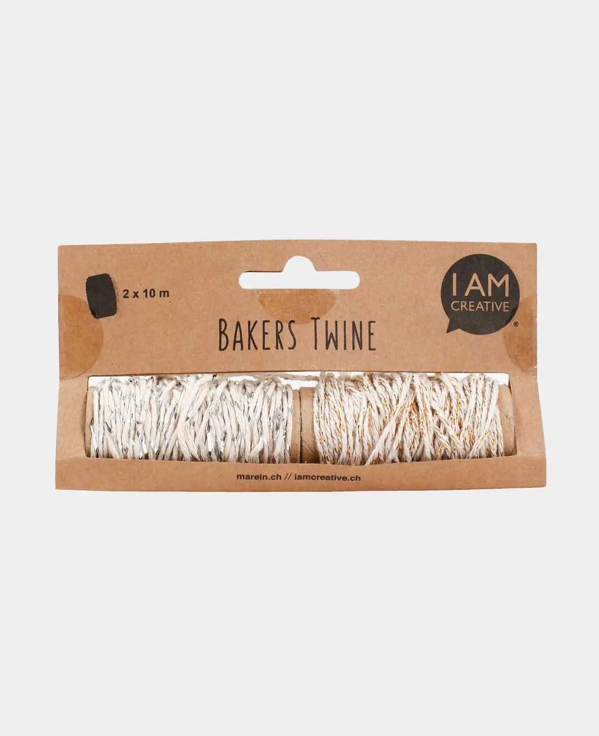 Bakers Twine, Gold & Silber, 2mm x 10 m, 2 Stück