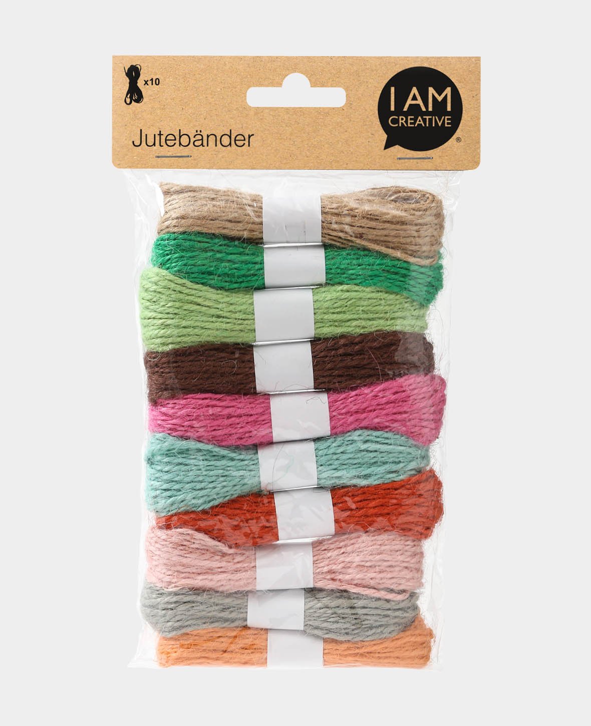 Jutebänder Set bunt, 10 Stk.