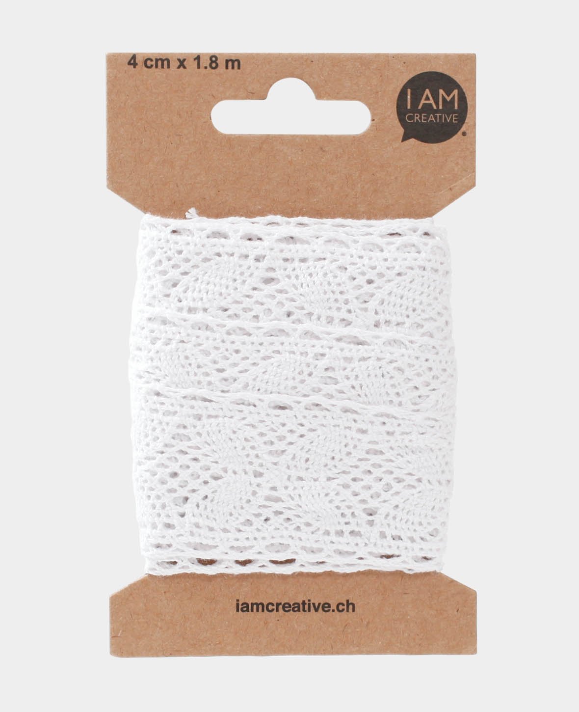 Ruban fantaisie, blanc, 4 cm x 1,8 m