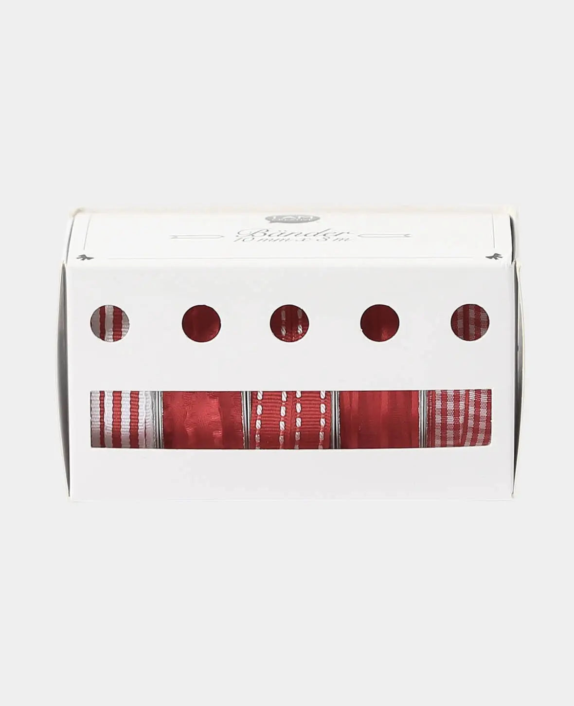 Geschenkbänder mit Box, Rot, 10 mm x 3 m