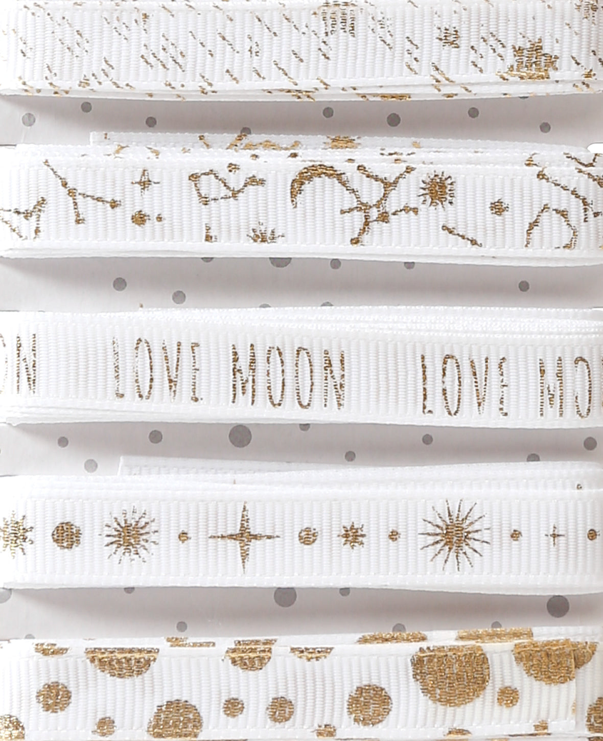 Ruban décoratif X-MAS IV Lune & Étoiles, Assortiment, 15 mm x 2 m