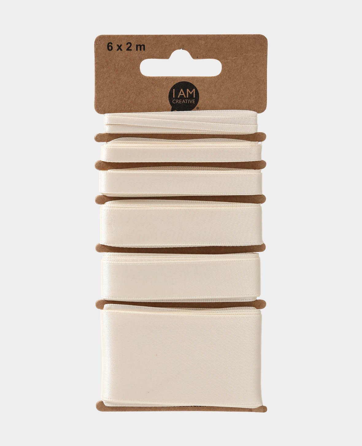 Satinband 6 x 2 m, creme