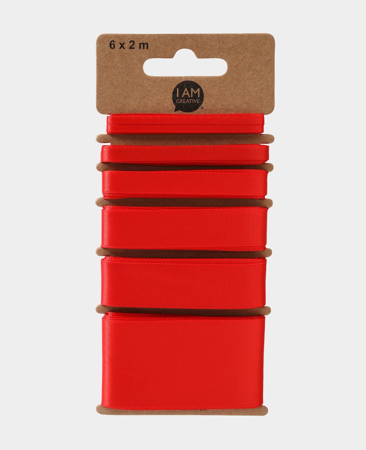 Satinband 6 x 2 m, rot