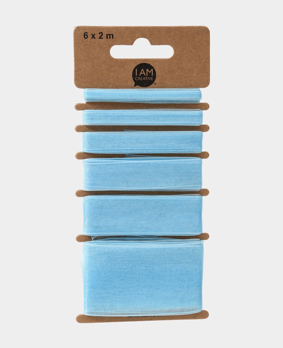 Organza ribbon 6 x 2 m, light blue