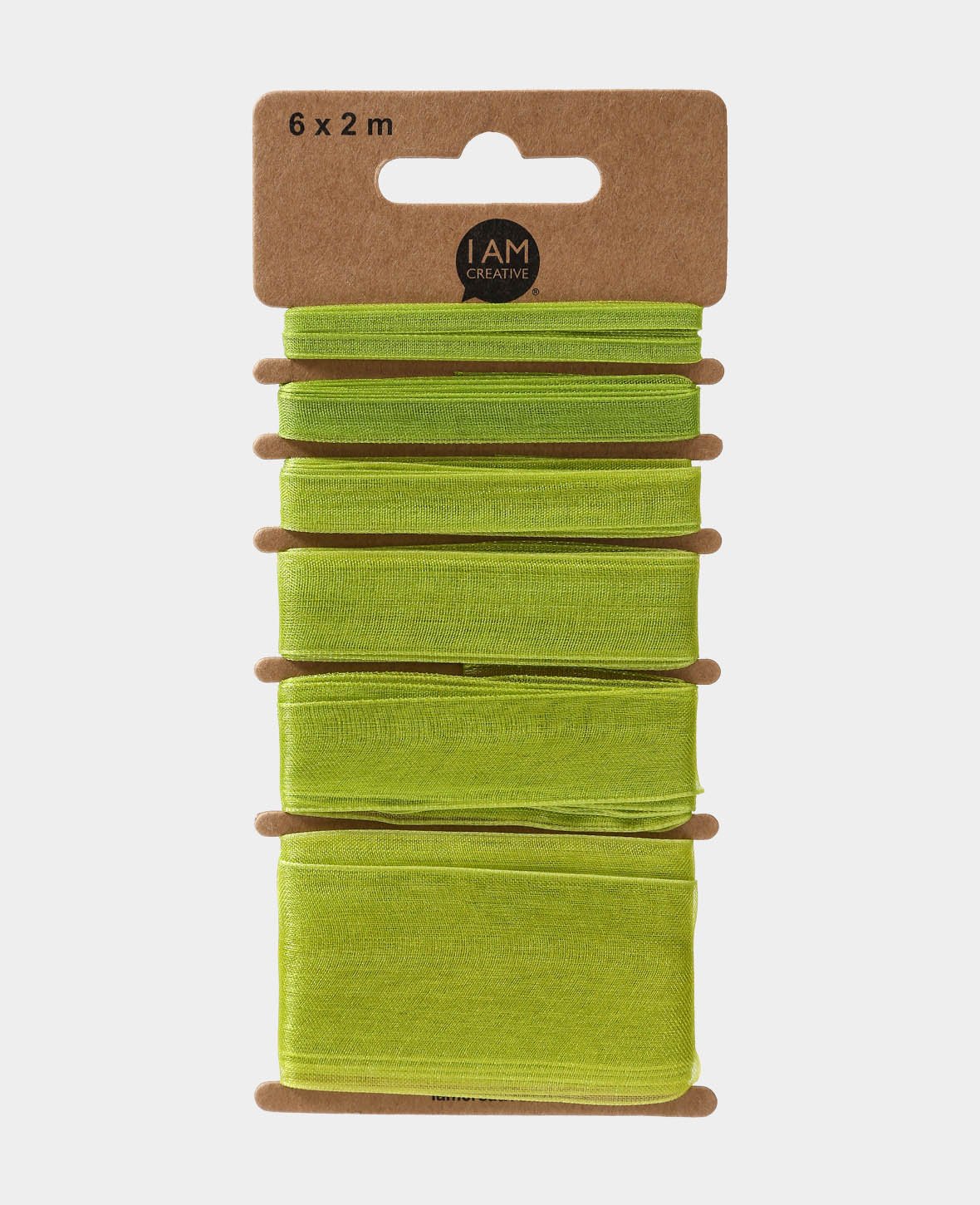 Organza ribbon 6 x 2 m, green