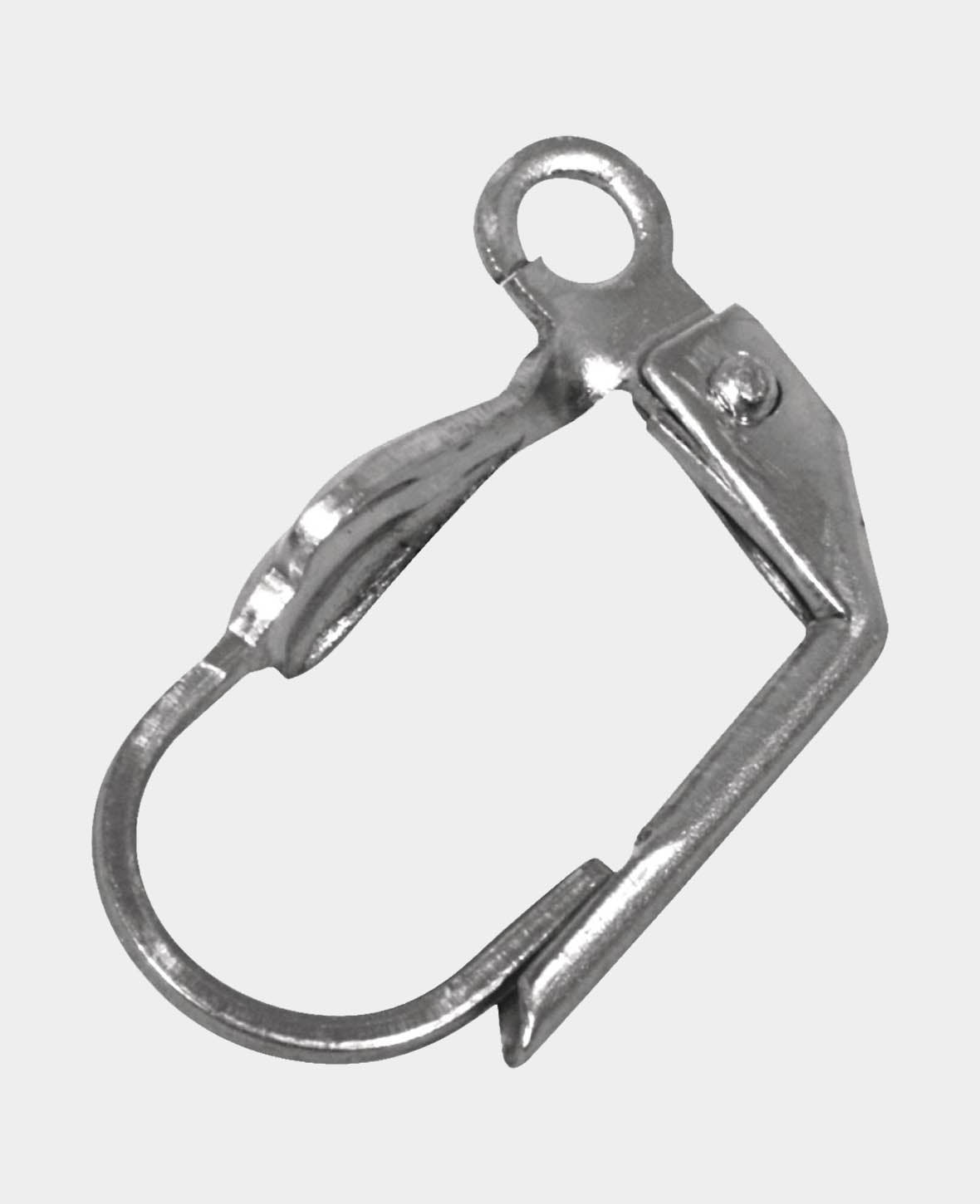 Stainless steel ear hooks platinum, 15 mm