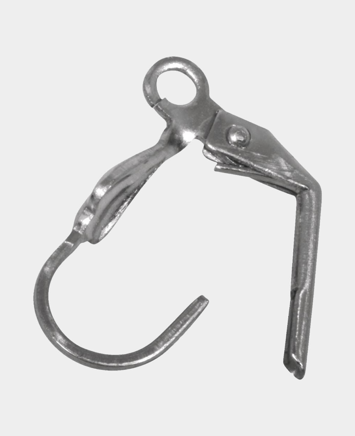 Stainless steel ear hooks platinum, 15 mm