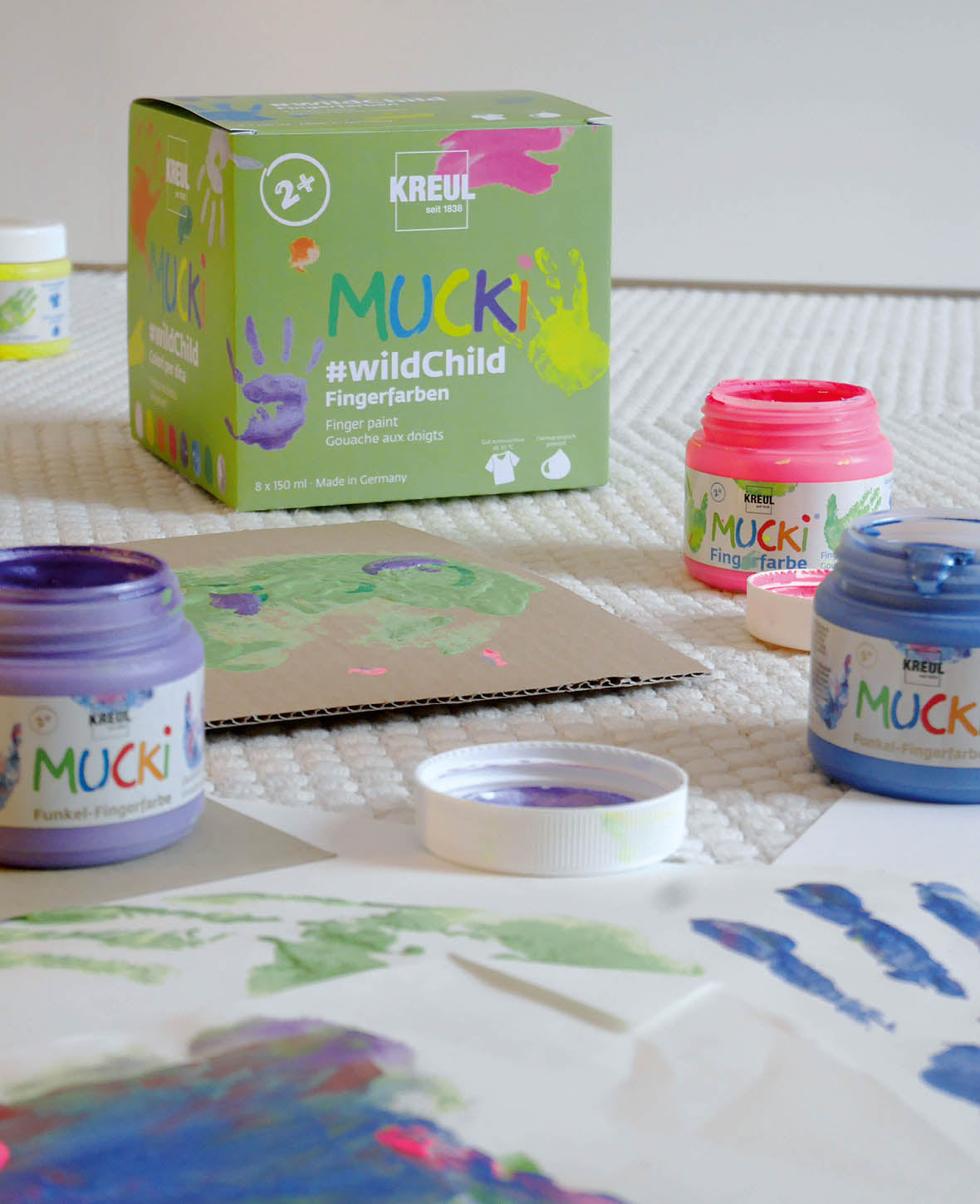 MUCKI Fingerfarben Set wildChild, 8 x 150 ml