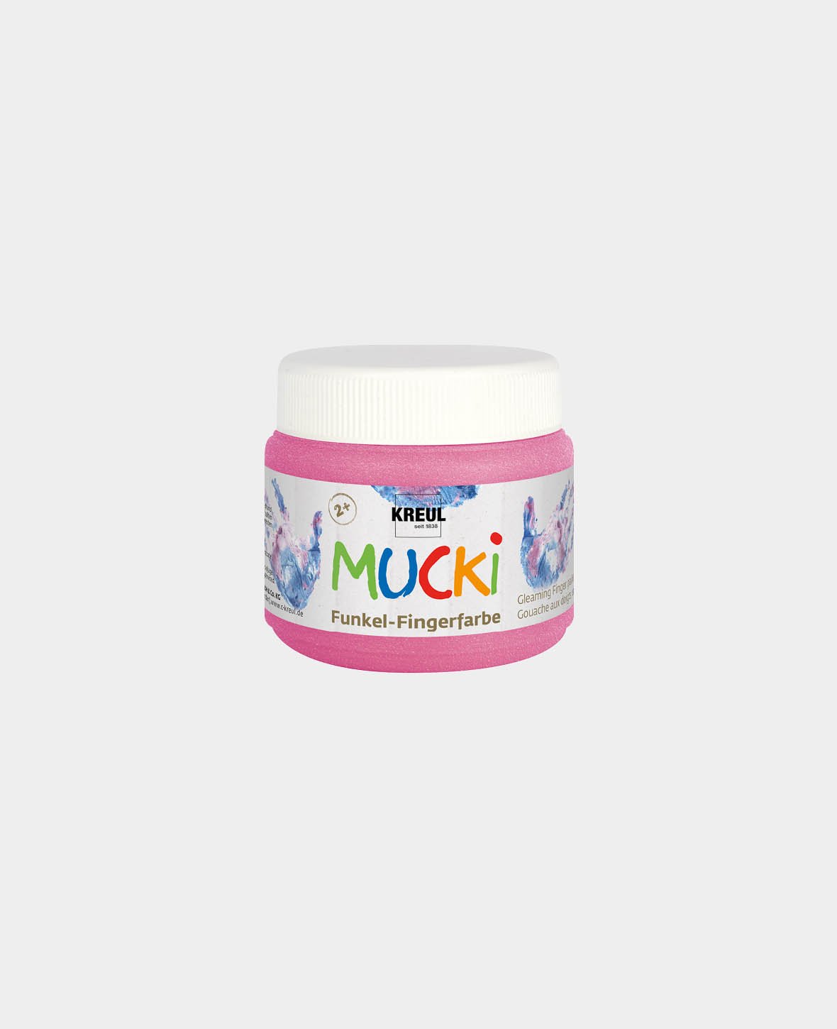 Peinture à doigts MUCKI scintillante rose poudré féerique 150 ml