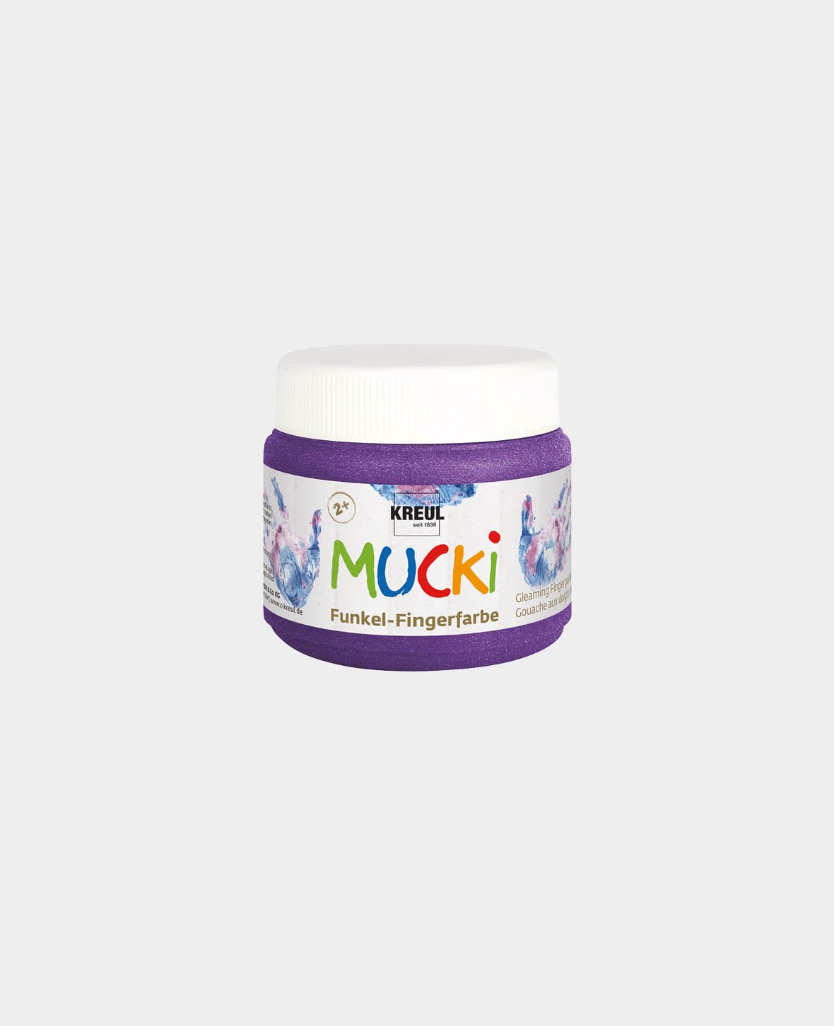 MUCKI Peinture au doigt scintillante Lilas Magique 150 ml