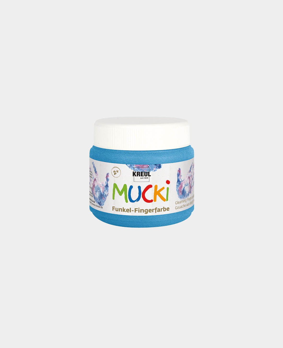 MUCKI Peinture à doigts scintillante bleu diamant 150 ml