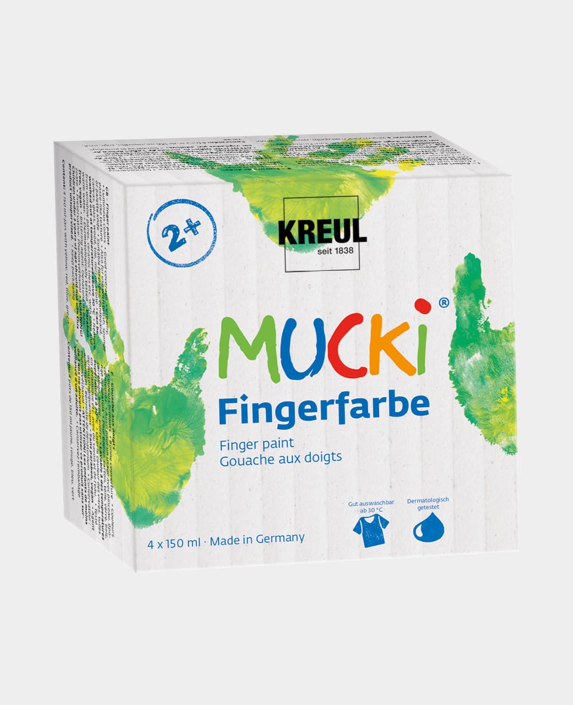 MUCKI Peinture au doigt - Lot de 4 flacons de 150 ml