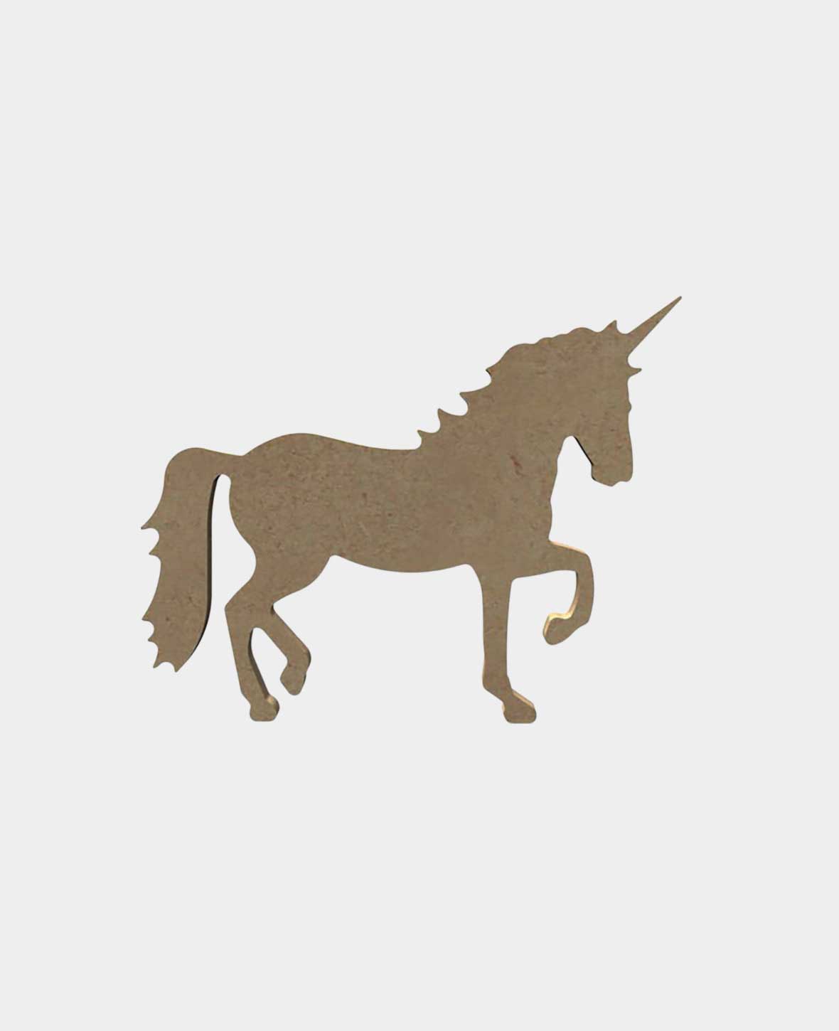 MDF naturel, Licorne, 15x12cm
