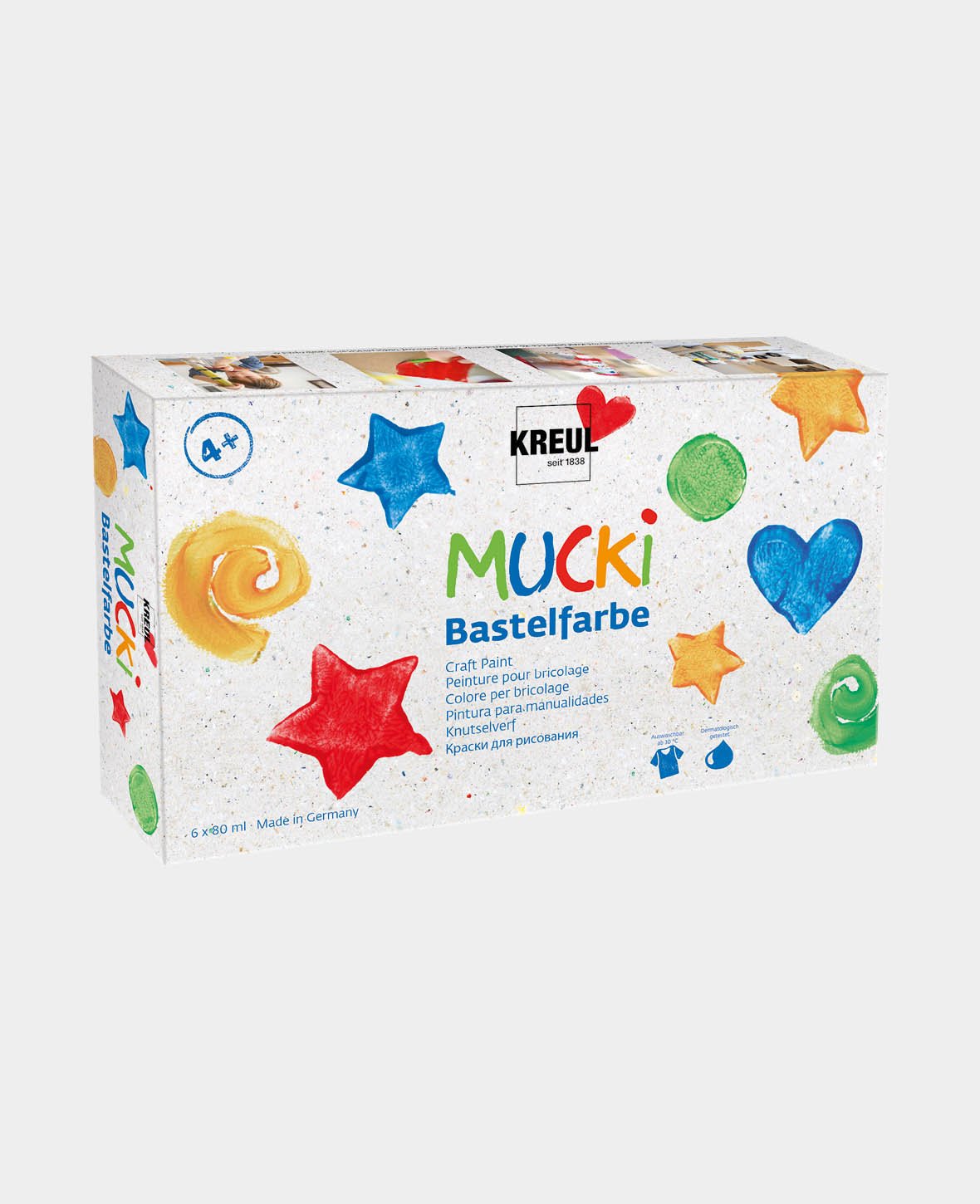 Peinture artisanale MUCKI Set de 6 x 80 ml
