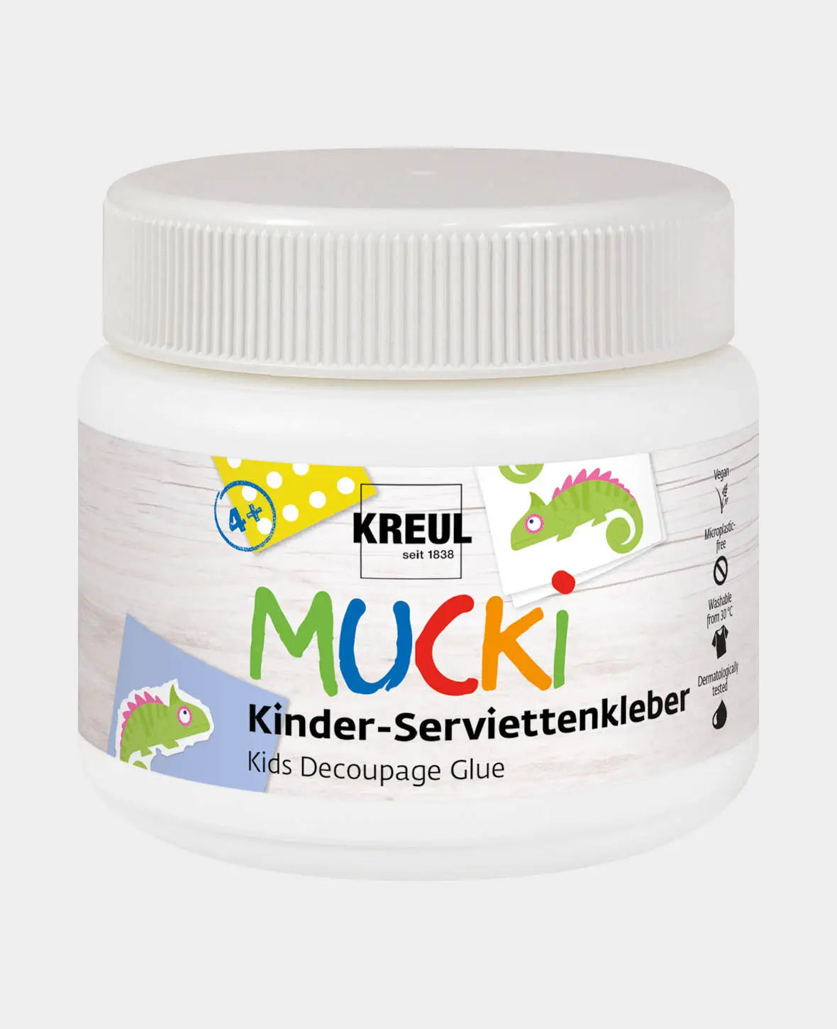 KREUL MUCKI Colle pour serviettes en papier pour enfants, transparente, 150 ml