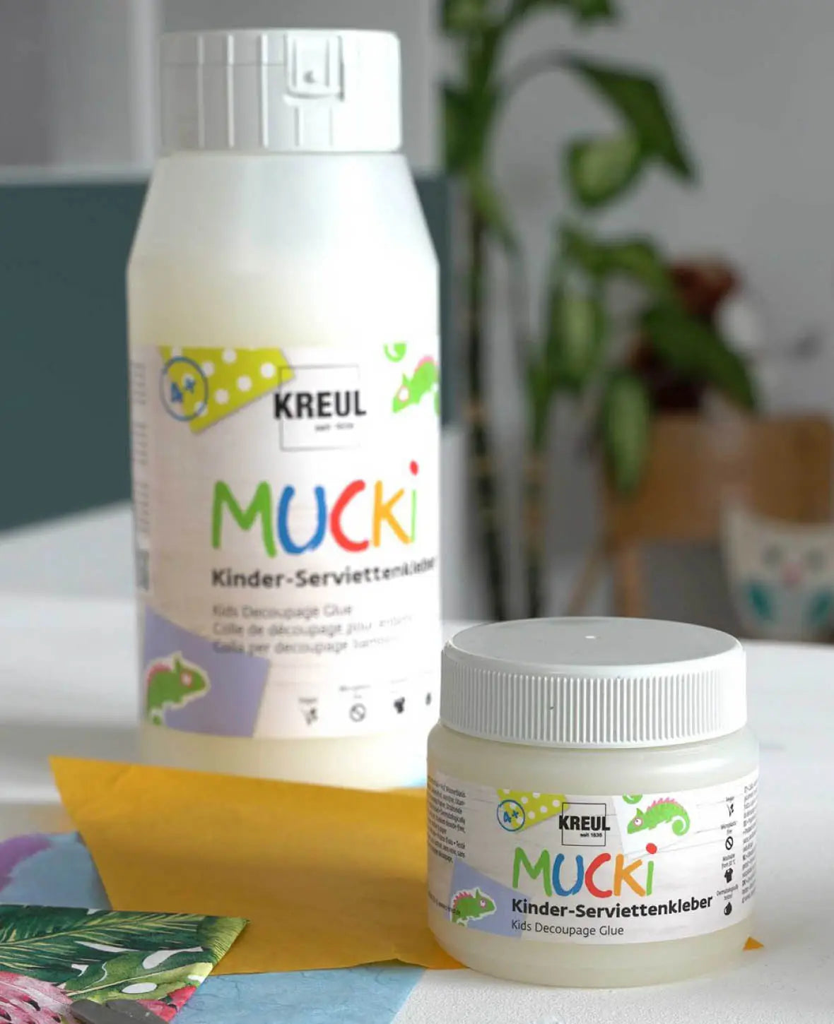 KREUL MUCKI Colle pour serviettes en papier pour enfants, transparente, 150 ml