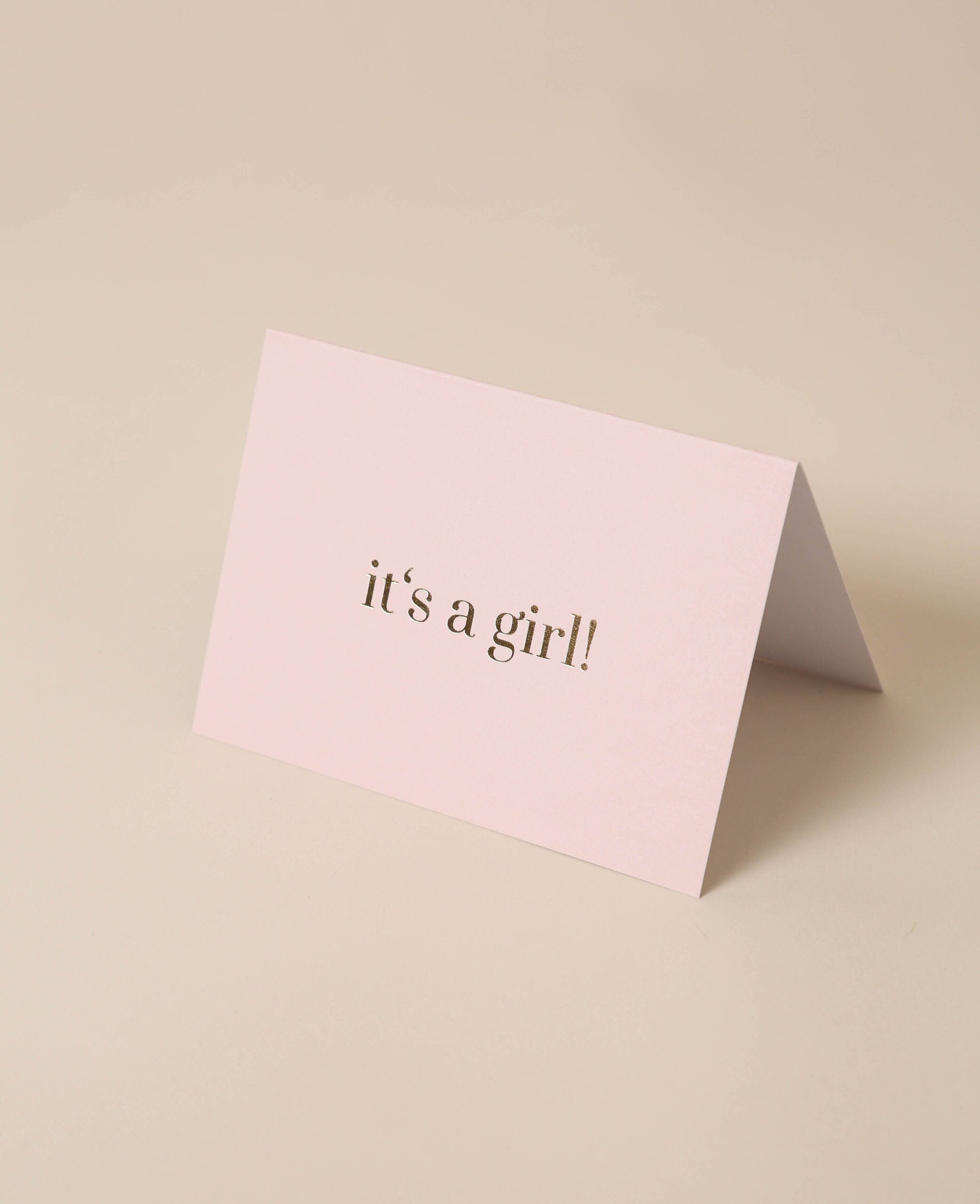 Pink folded card, it's a girl!