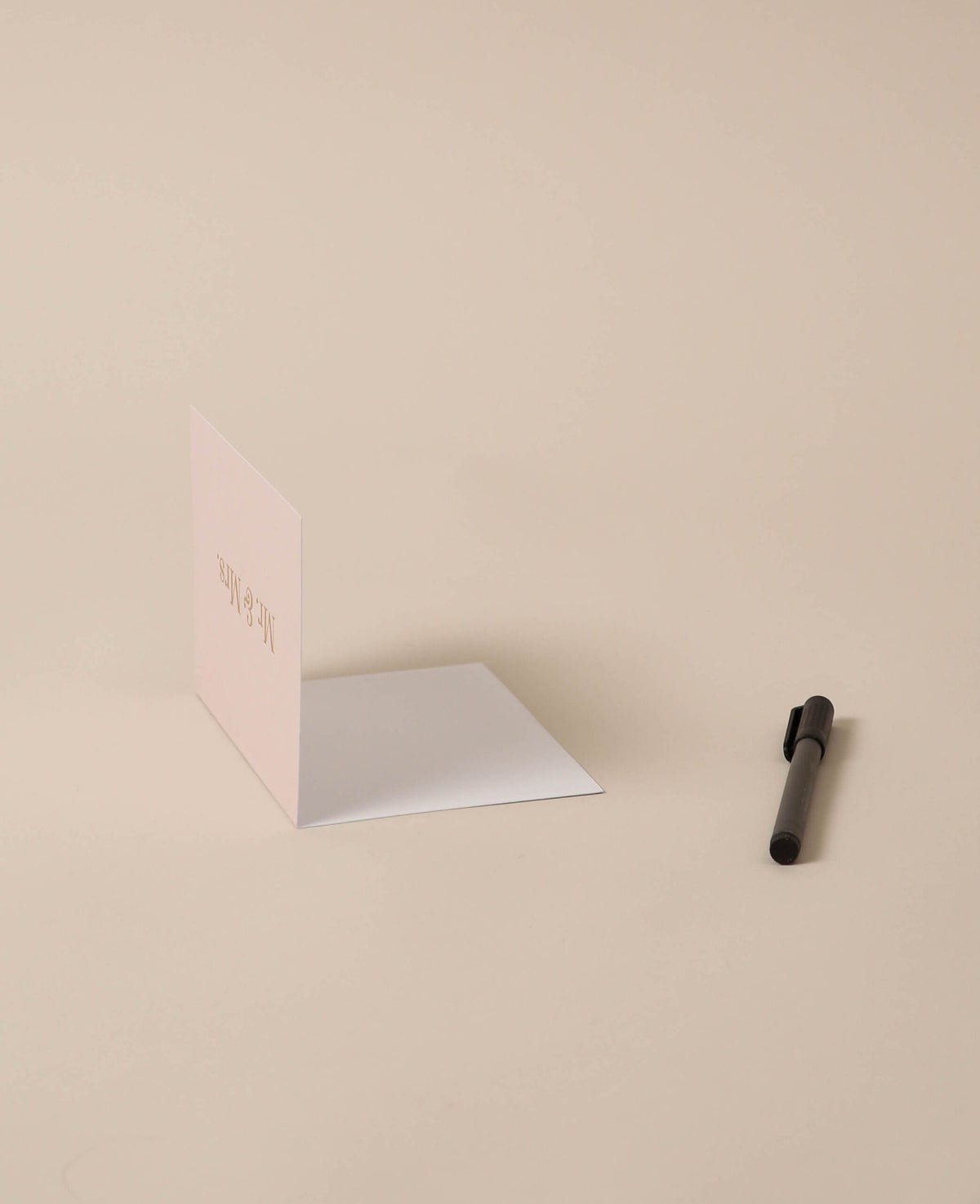 Beige folding card, Mr & Mrs