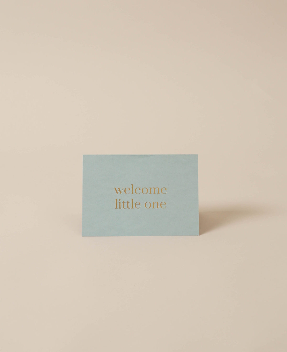 Mint green folded card, welcome little one