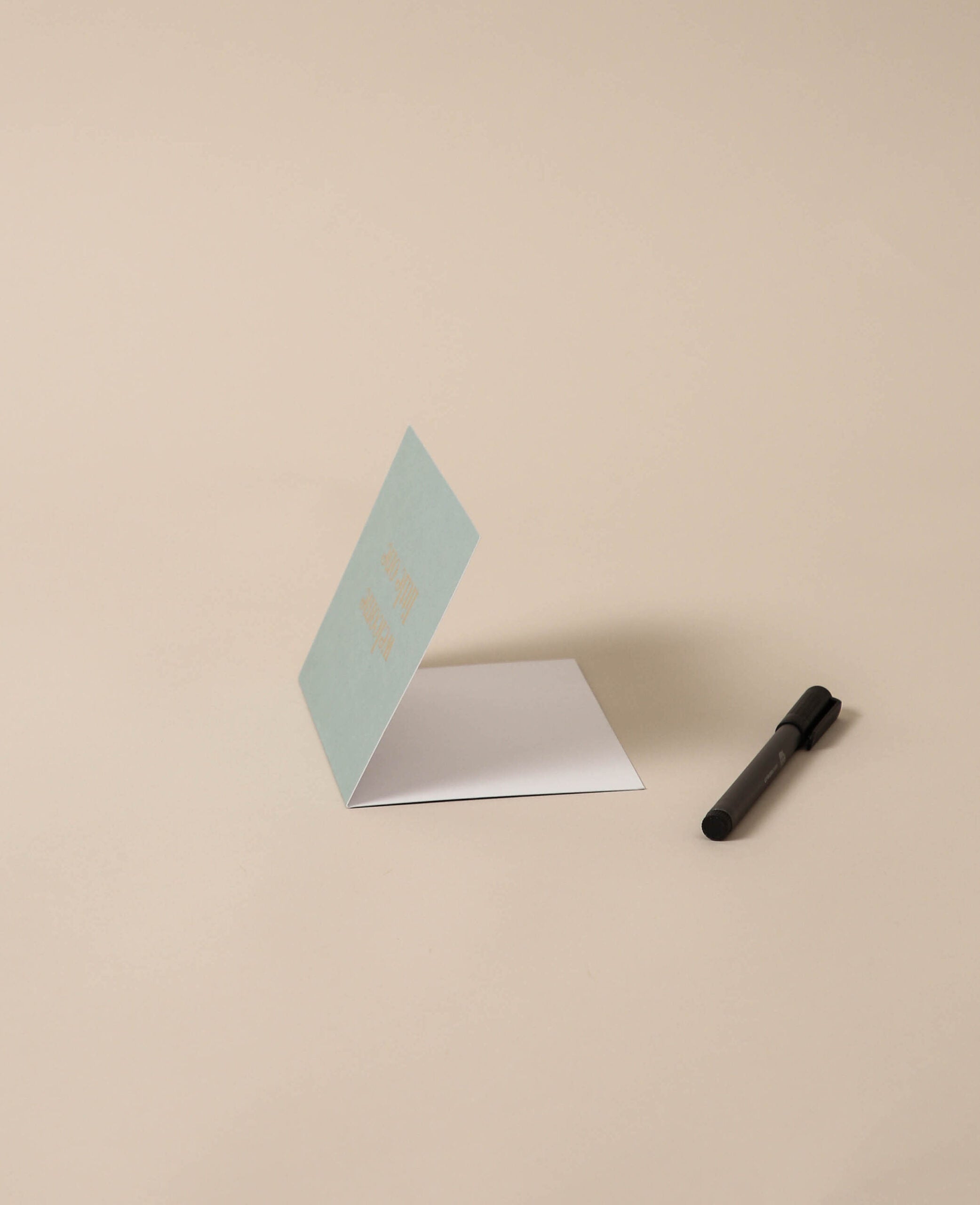Mint green folded card, welcome little one